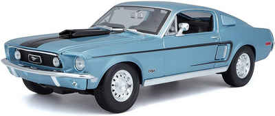 Maisto® Modellauto Ford Mustang GT Cobra Jet '68 (hellblau), Maßstab 1:18, detailliertes Modell