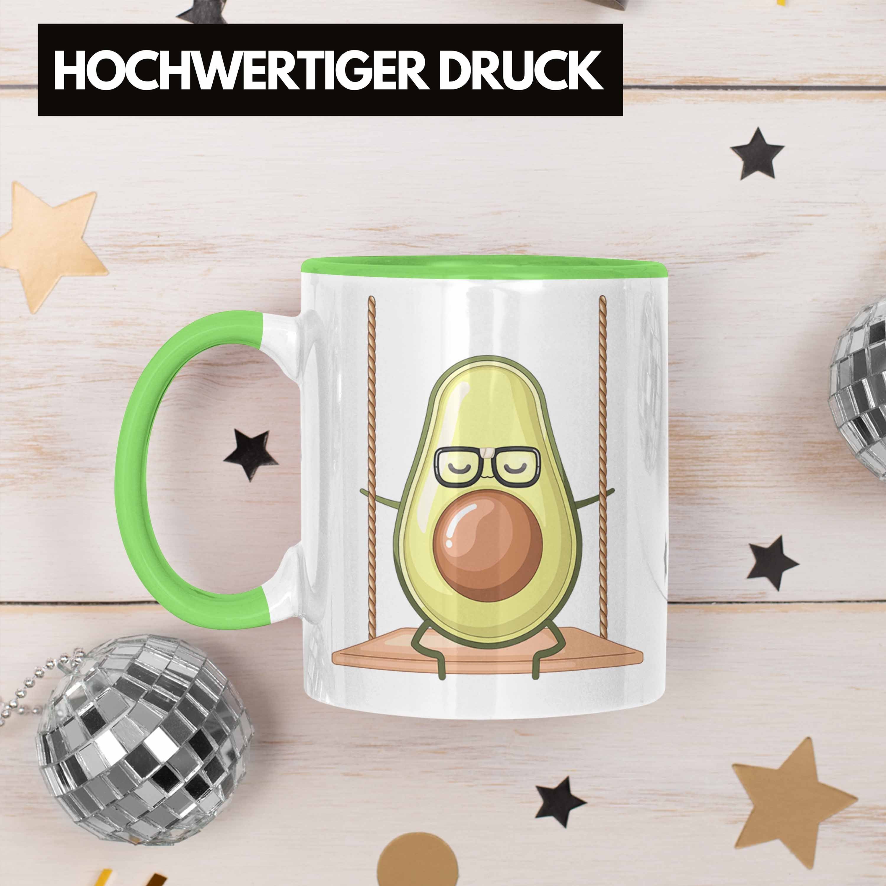Originelle Geschenkidee Trendation Lustige Tasse Tasse mit Avocado-Motiv - Grün Avocado- für