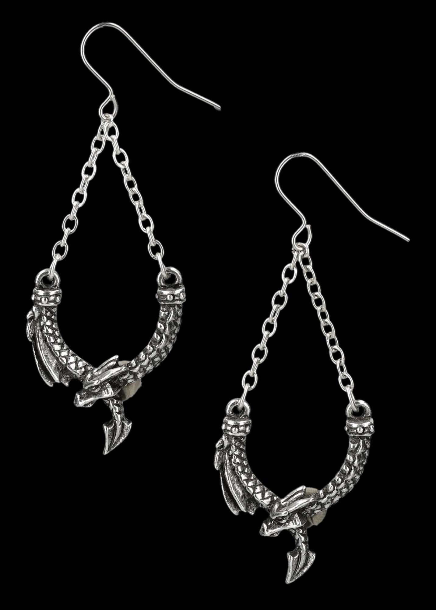 Figuren Shop GmbH Ohrring-Set Drachen Ohrringe – Fantasy Schmuck Gothic Ohrhänger 7 cm Modeschmuck (2-tlg)