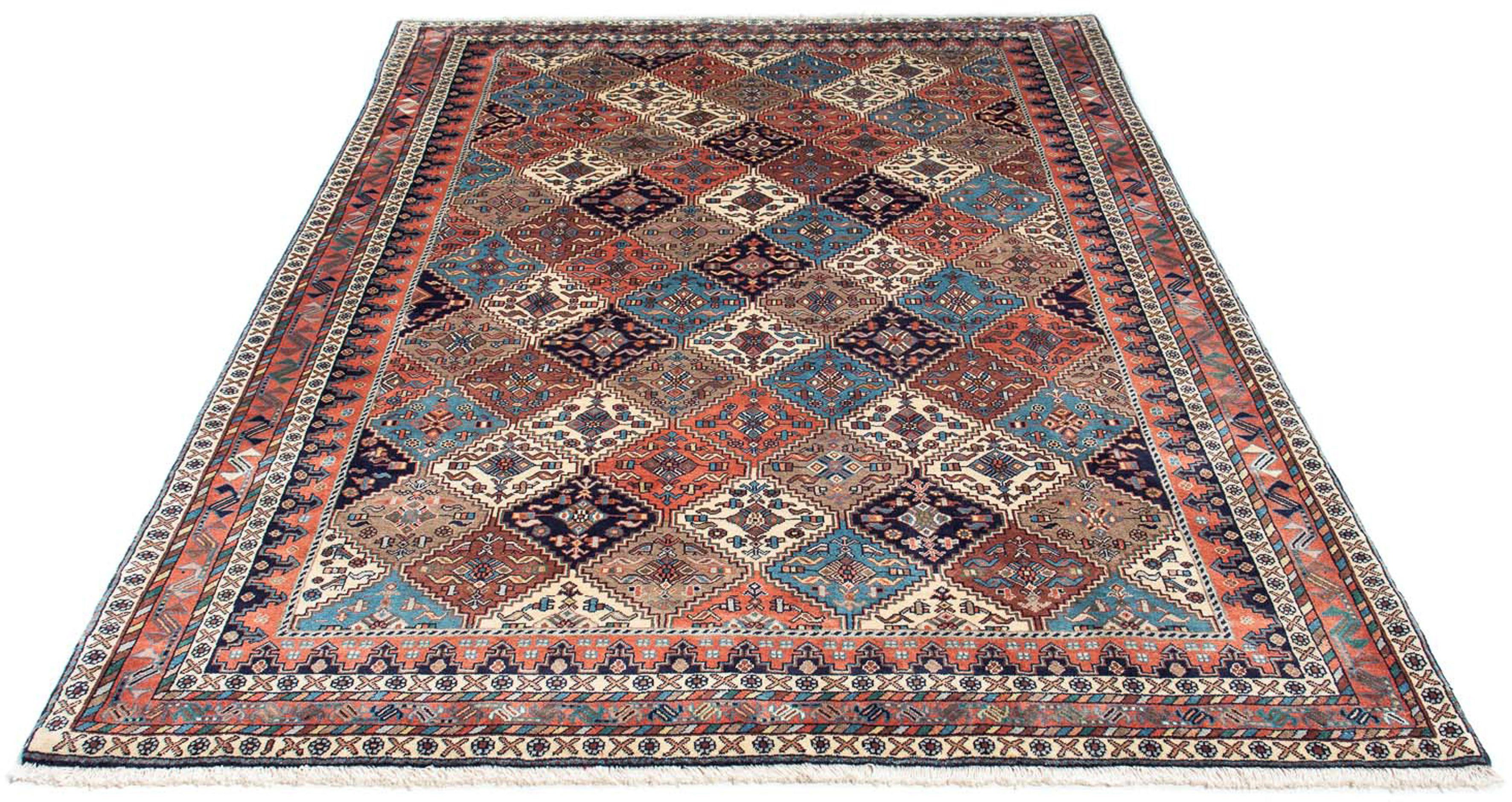 Wollteppich Gabbeh - Kaschkuli Persern - 235 x 161 cm - mehrfarbig, morgenland, rechteckig, Höhe: 13 mm, Wohnzimmer, Handgeknüpft, Einzelstück mit Zertifikat | Kurzflor-Teppiche