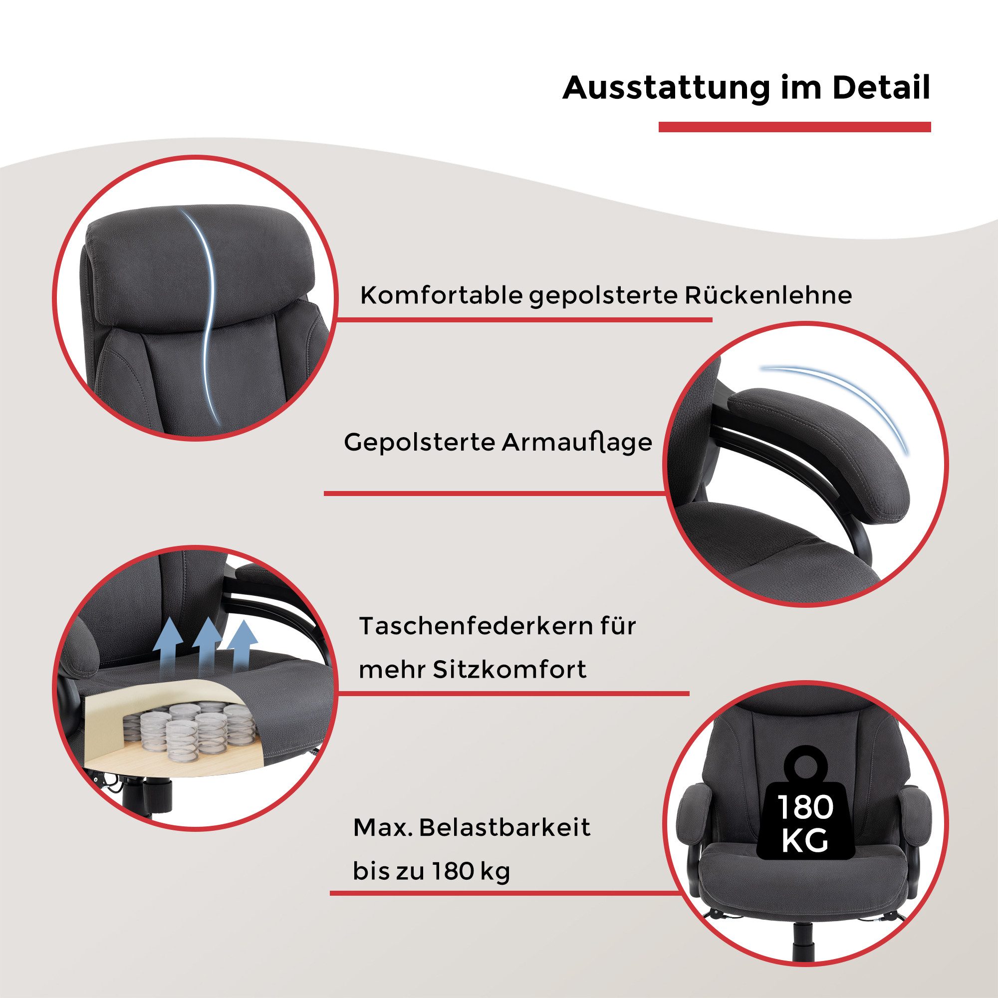 Duo Collection Chefsessel Ennio (1 St), Federkern, bis 180kg, robust