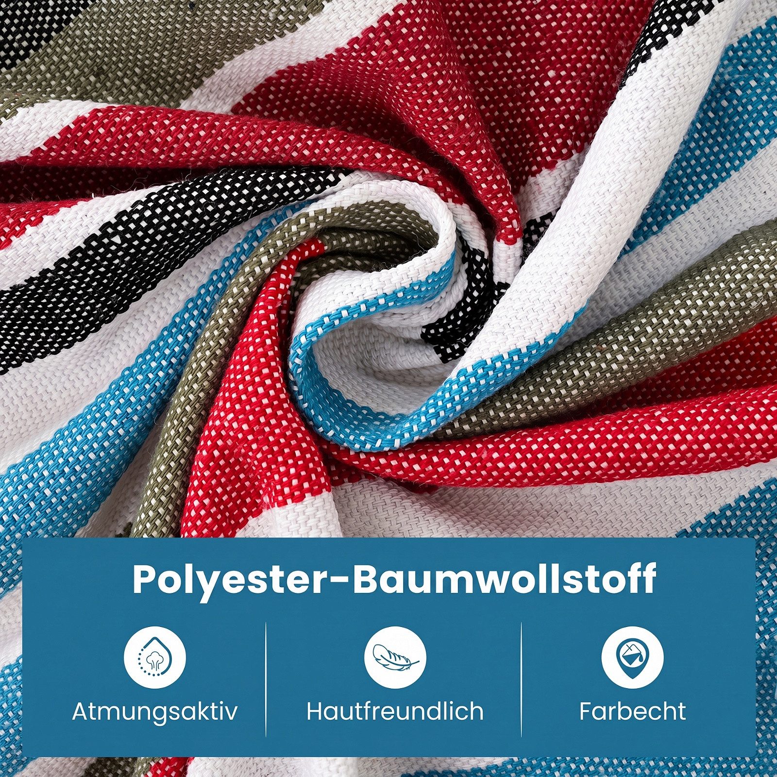 COSTWAY Hängematte, Mit Gestell, Holzspreizstäben & Tragetasche
