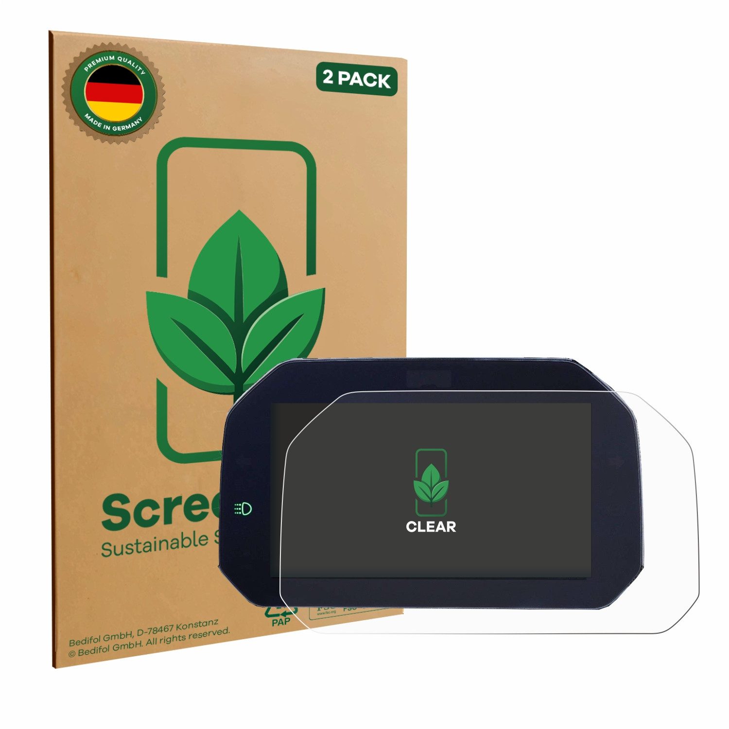 ScreenLeaf Displayschutzfolie Schutzfolie für BMW F 900 R 2019 Connectivity TFT 6.5", 2 Stück, nachhaltiger Displayschutz Schutz Folie Klar Transparent