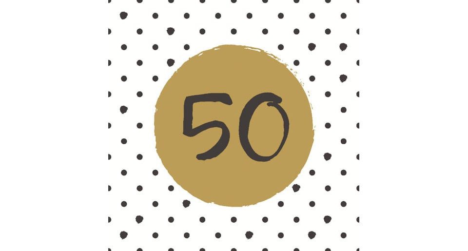 Duni Stoffserviette Duni Serviette 50th Happy Birthday 33 x 33 cm -