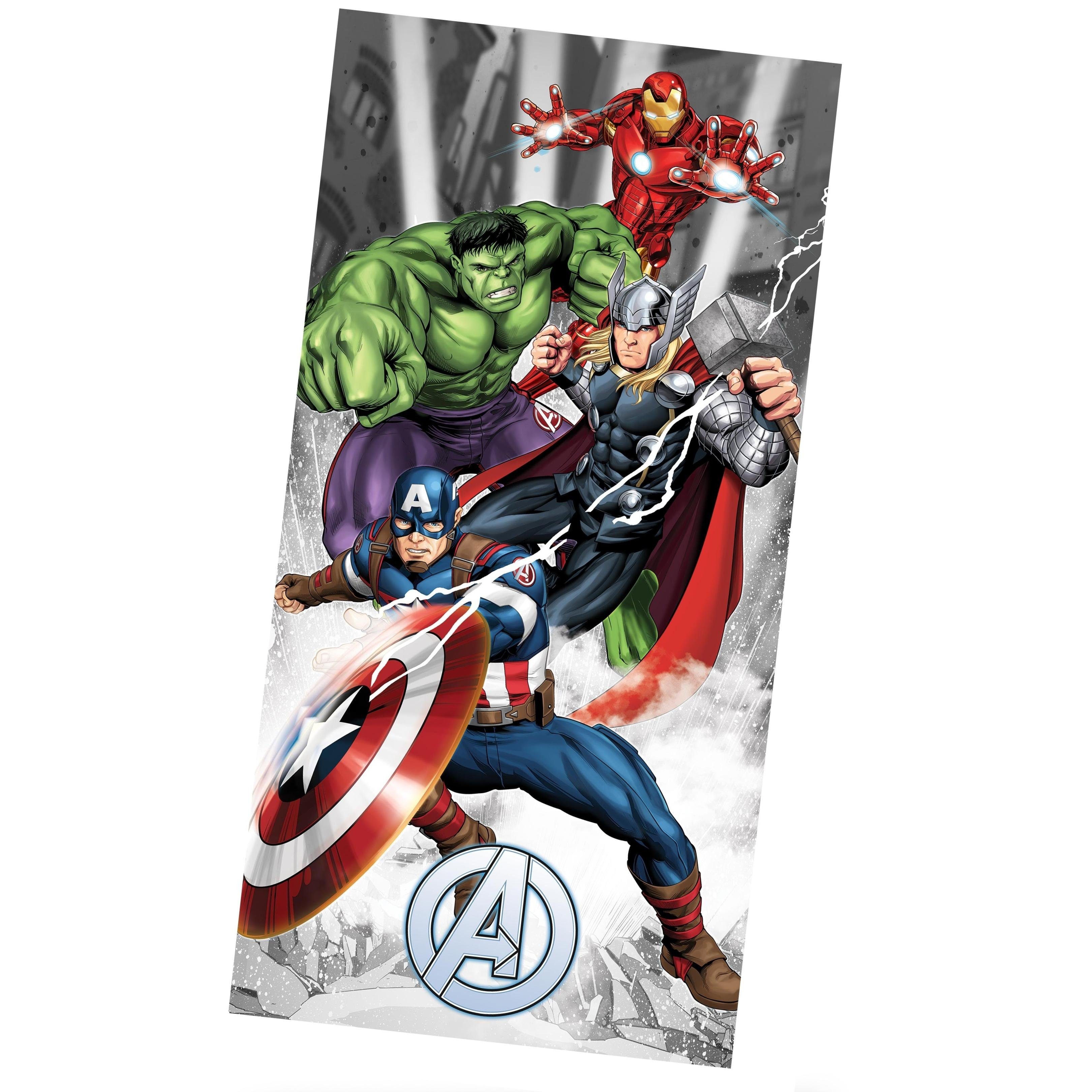 MTOnlinehandel Badetuch Avengers 70x140 cm, 100 % Baumwolle, Marvel's Aveng günstig online kaufen