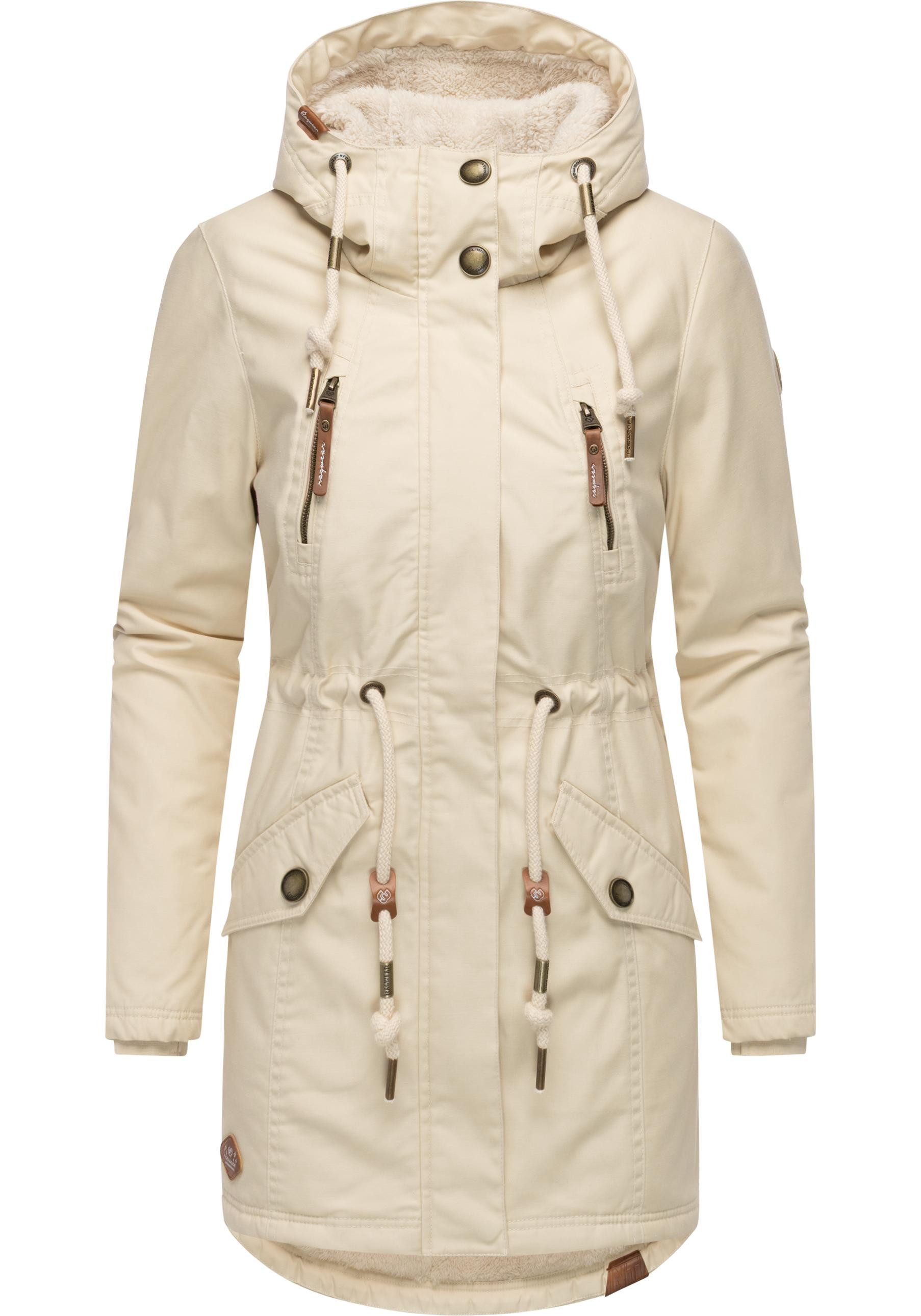 Ragwear Wintermantel Elsie stylischer Winterparka mit Kapuze und Teddyfleec günstig online kaufen