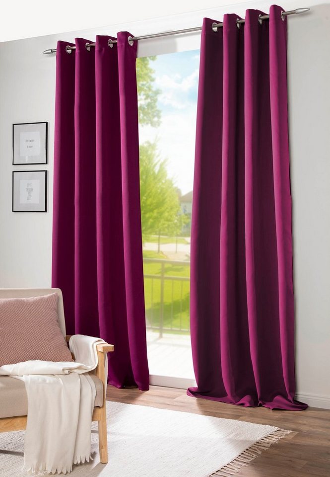 Gardine Brillant, DecoHome24, Ösen (1 St), blickdicht, Blickdicht, Ösen,  300cm x 245cm, Blackout