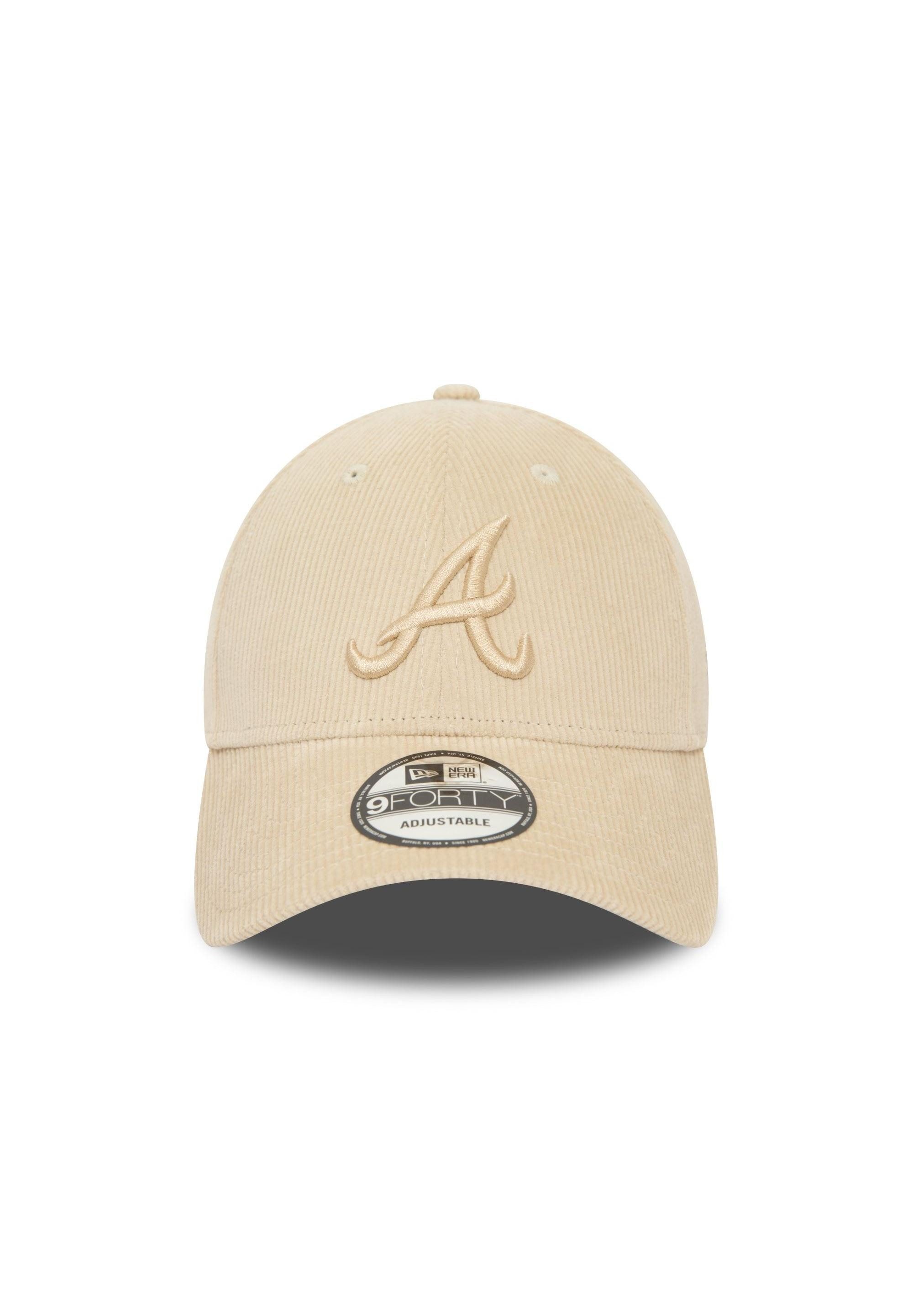 New Era Baseball Cap Atlanta Braves MLB Cord Hellbeige Verstellbare 9Forty Cap New Era (1-St)