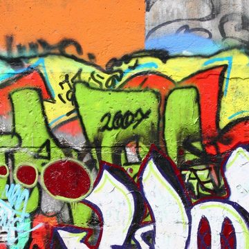 Bilderdepot24 Mustertapete Graffiti Optik Graffiti Wall Modern Street Art Wanddeko Kunst, Glatt, Matt, (Inklusive Gratis-Kleister oder selbstklebend), Jugendzimmer Flur Büro Wohnzimmer Fototapete Vliestapete Wandtapete