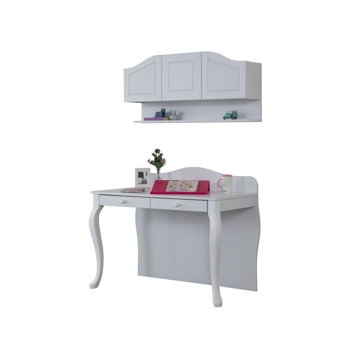 JVmoebel Kinderschreibtisch Weiß Möbel Schreibtisch Design Jugend Schlafzimmer Kinderzimmer Holz