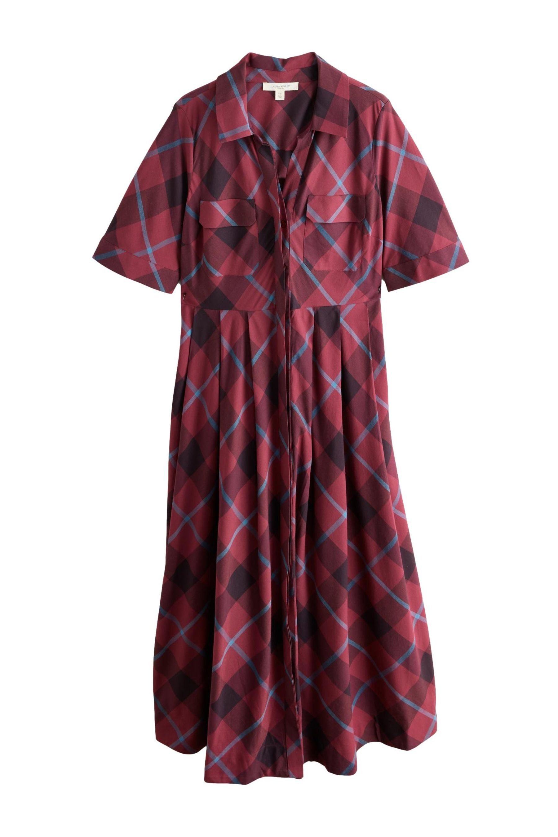 LAURA ASHLEY Druckkleid Laura Ashley kariertes Hemdblusenkleid, Baumwolle (1-tlg)