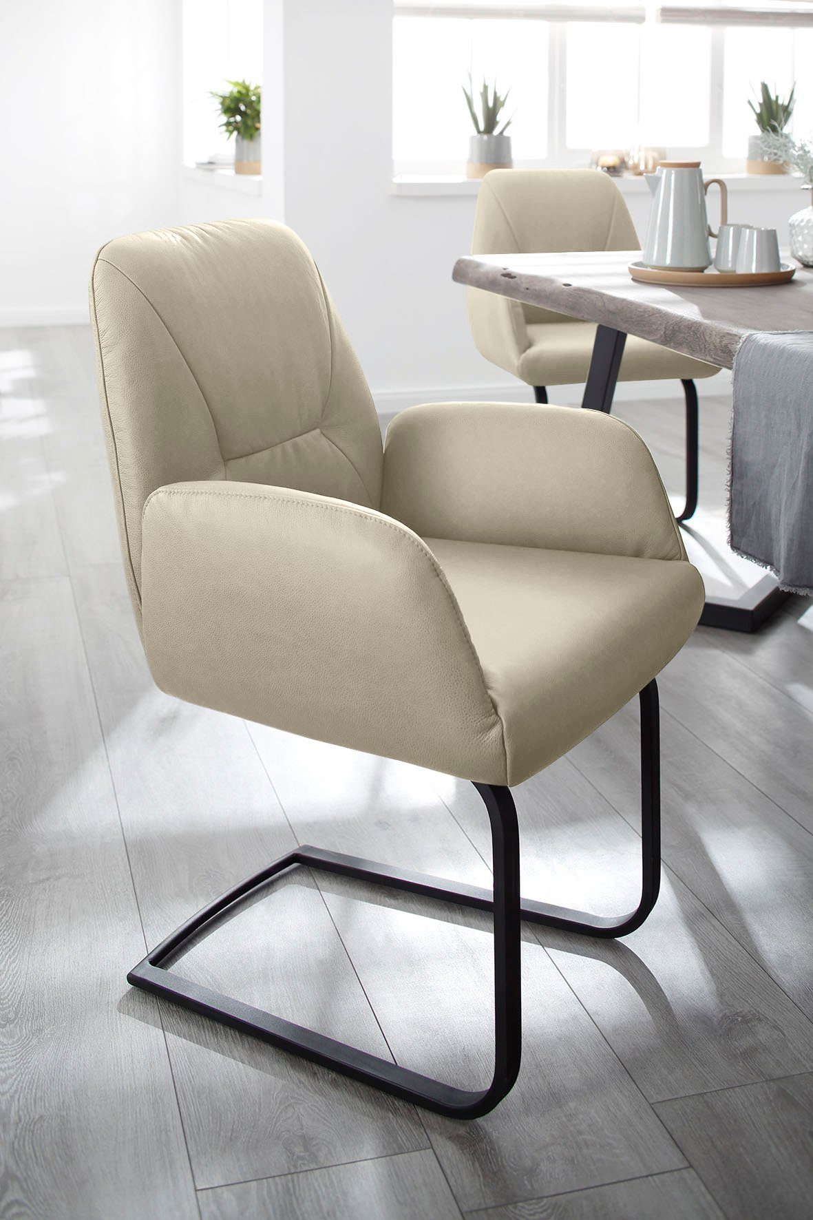 W.SCHILLIG Freischwinger ole (Set, 2 St), 2er- oder 4er-Set, Gestell in Schwarz pulverbeschichtet