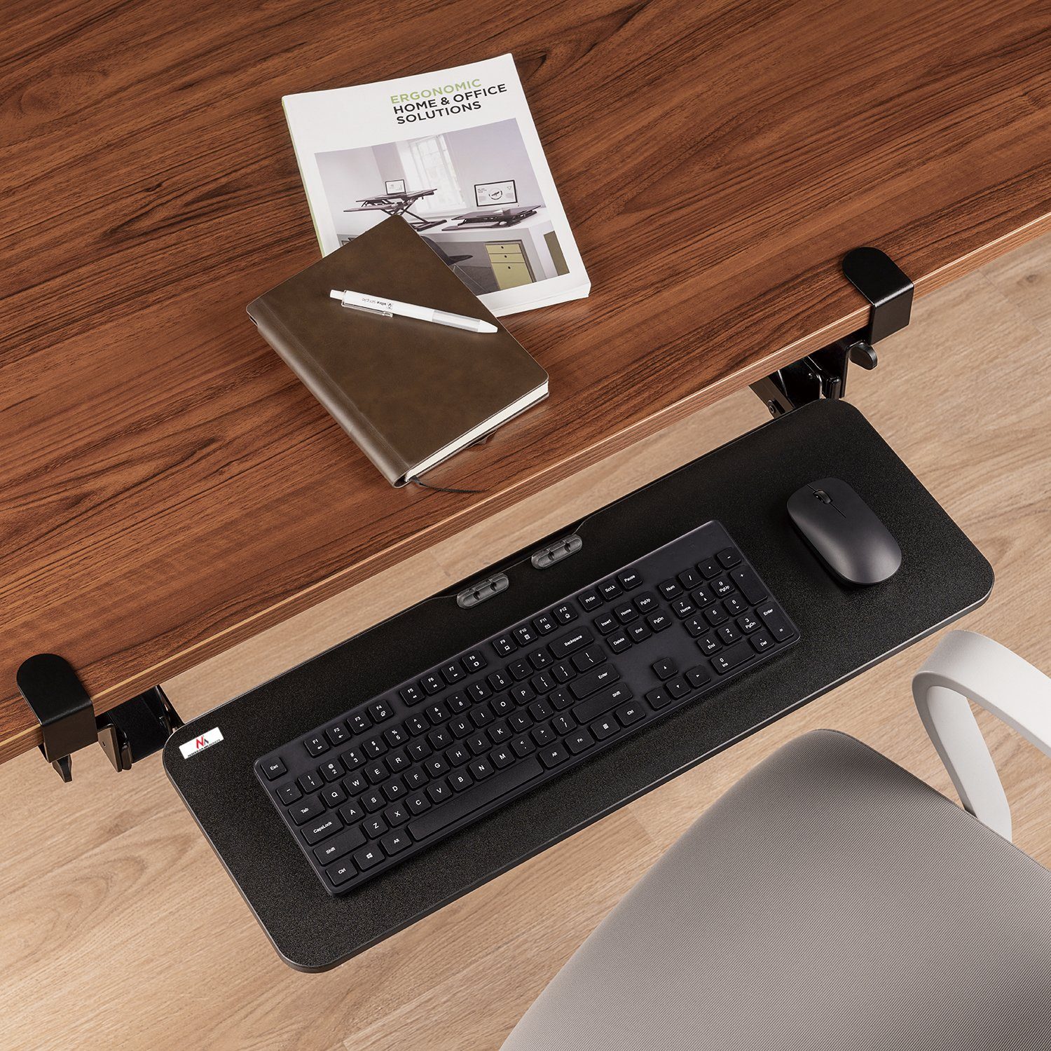 Maclean Tastaturhalterung MC-462, (Ausziehbarer Tastaturhalter für den Schreibtisch 5 kg)