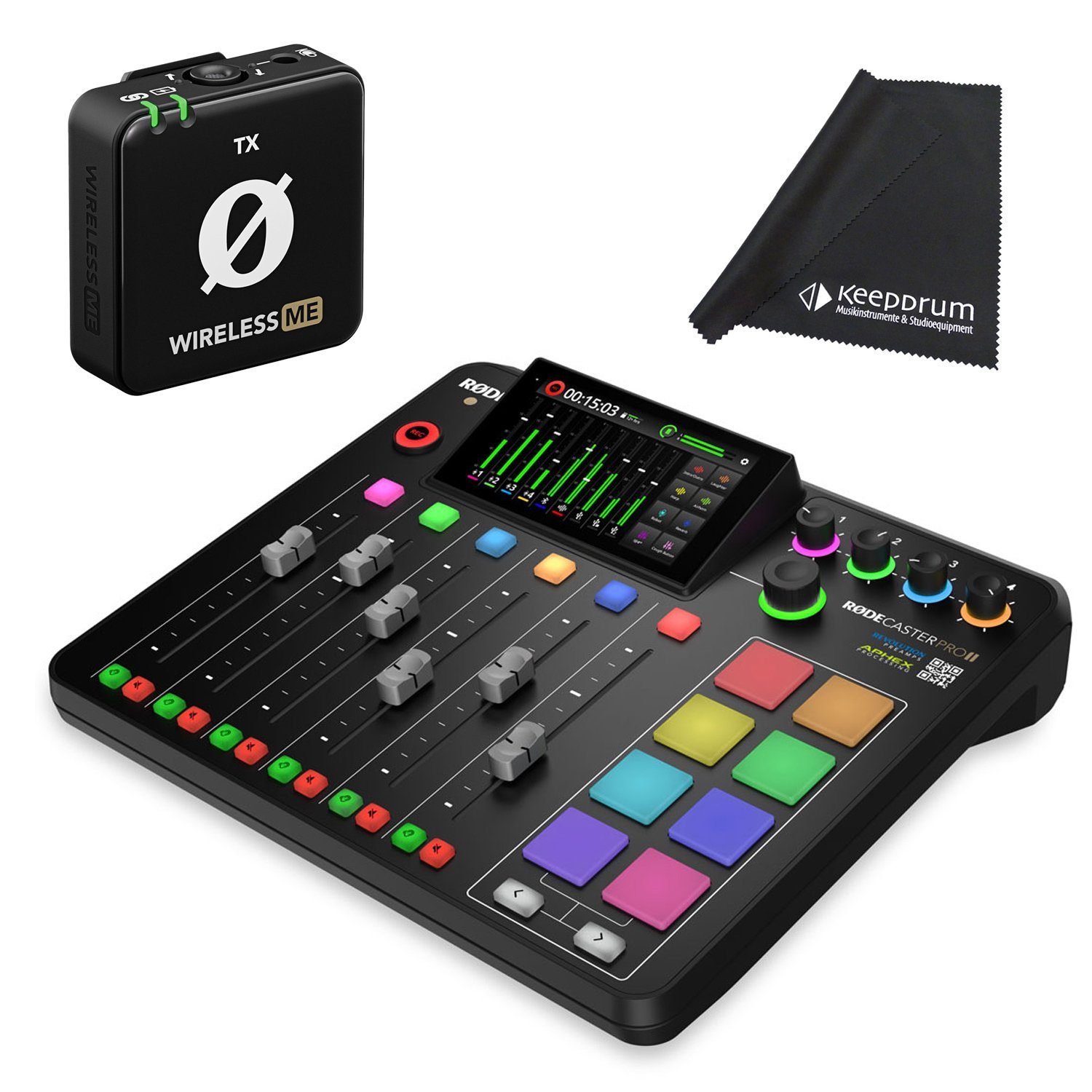 Rode Rodecaster Pro II mit WIME-TX Mikrofon Digitales Aufnahmegerät