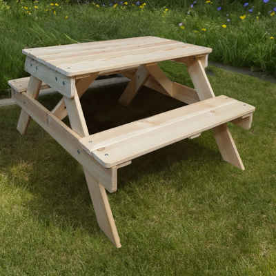 Haushalt International Kindertisch Kinder-Tisch "Picknick" mit 2 Bänken - Sitzgruppe, Kinderbank Sitzmöbel Campingtisch