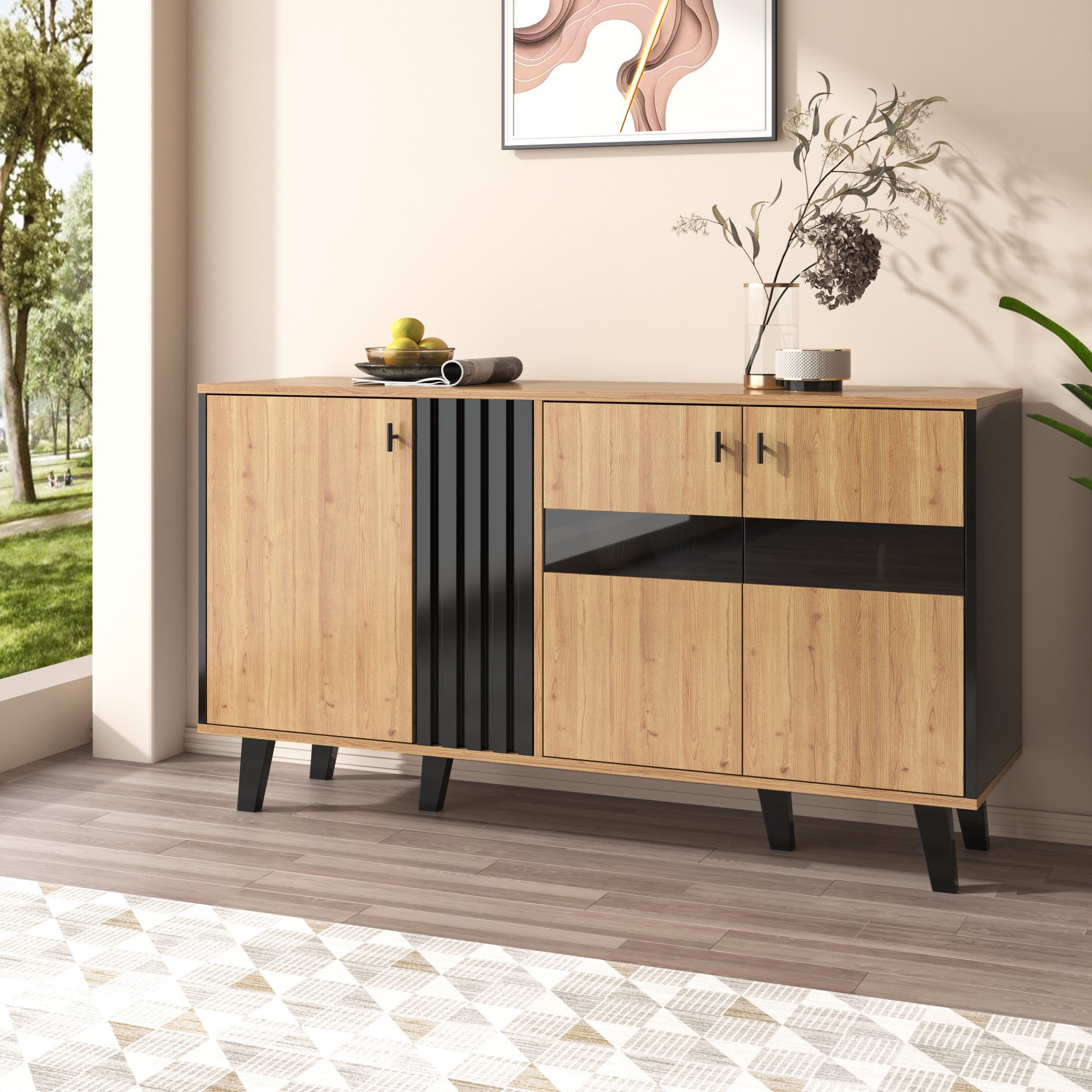 STILVORA Sideboard Sideboard mit LED-Licht und günstig online kaufen