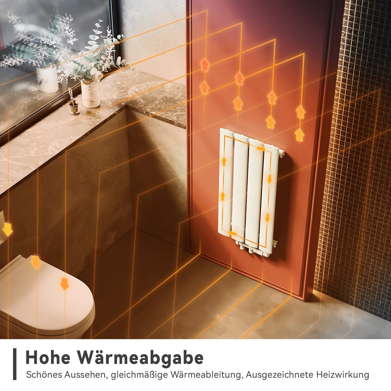 SONNI Heizkörper Heizkörper mit Multiblock Warmwasser Design
