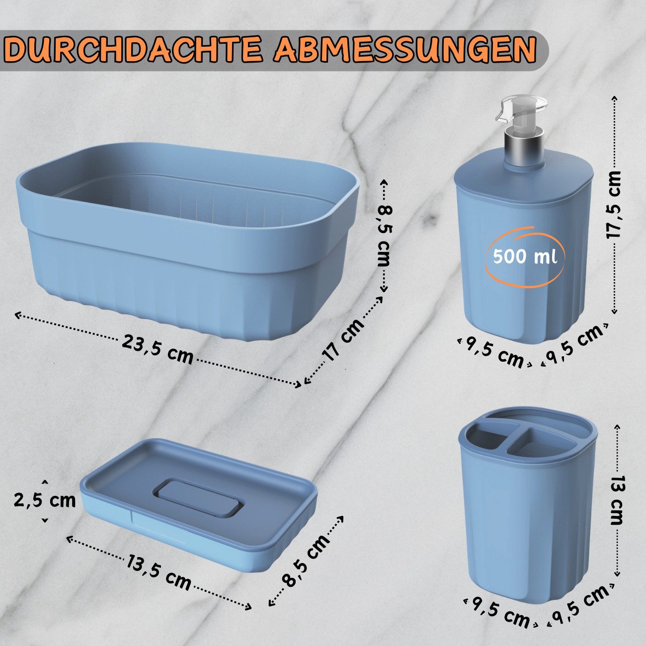 Engelland Badaccessoire-Set Badezimmer-Set, 4-teilig, bestehend aus Seifens günstig online kaufen