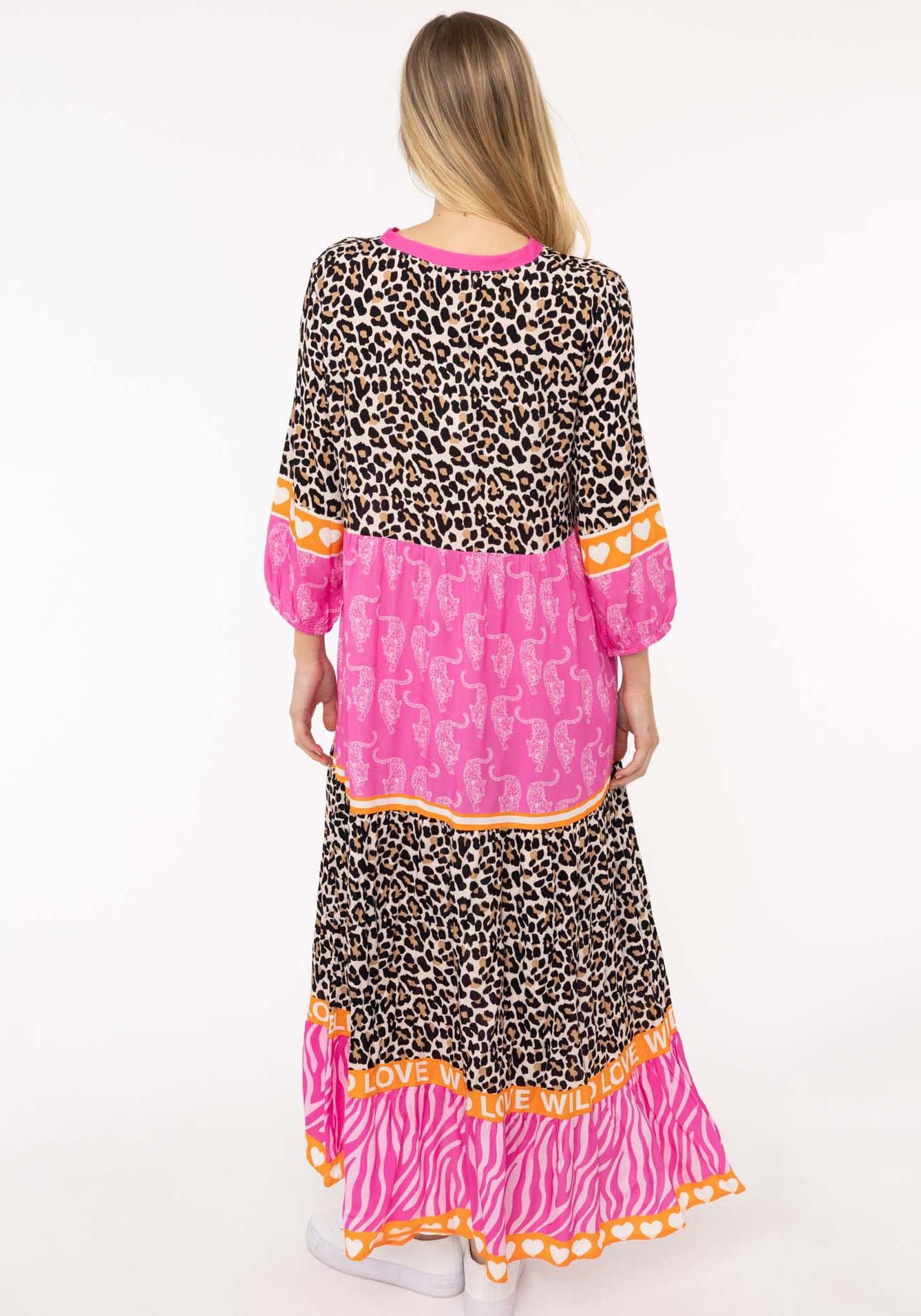 Zwillingsherz Maxikleid "Wild Love" mit Leo, Zebra und Mustermix – Bild 2 von 5