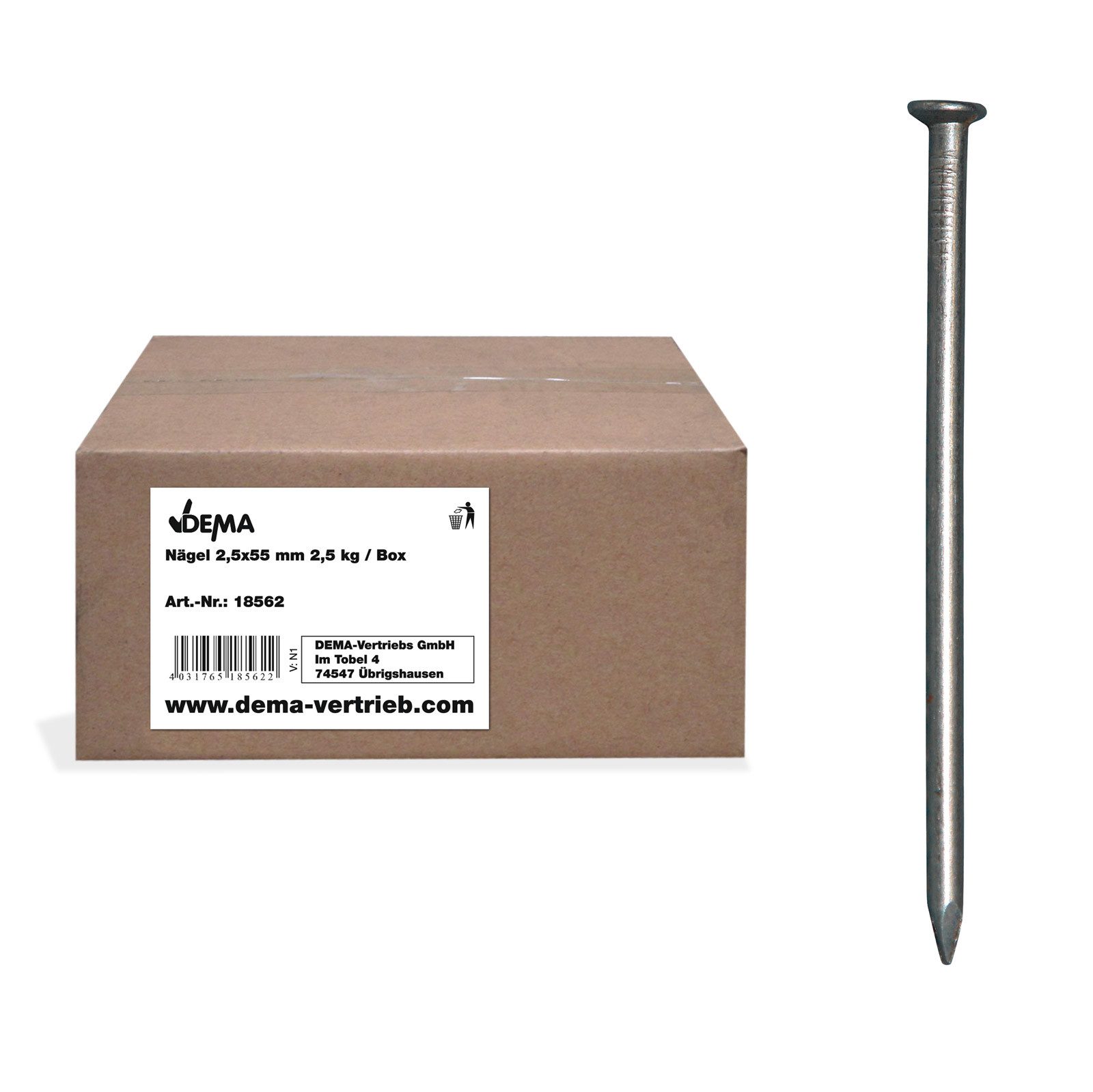 Stahlnagel Nägel 2,5x55 mm 2,5 kg / Box