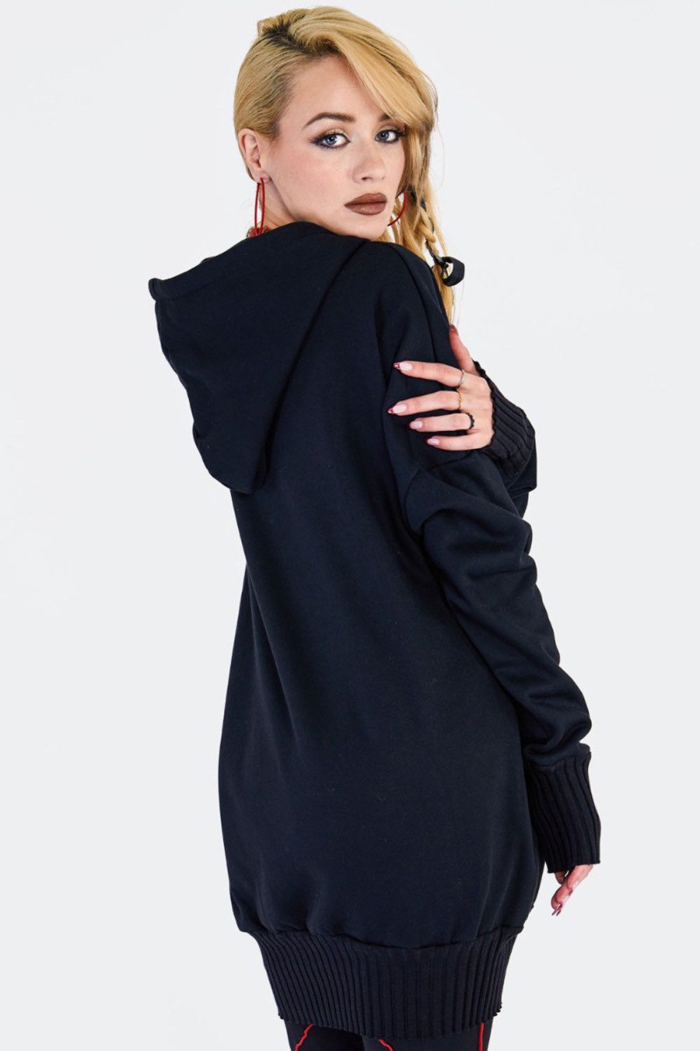 Jawbreaker Hoodie Zip Front Oversized Hoodie Punk Gothic Goth Grufti