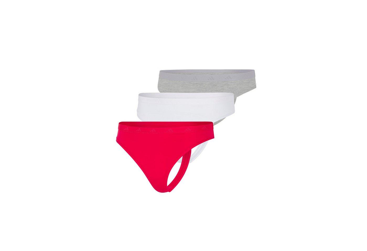 adidas Sportswear Tanga Sport Active Essentials Cotton (3er Pack) weich, bequem, eng, basic, atmungsaktiv, mit Logobund, Baumwollmix