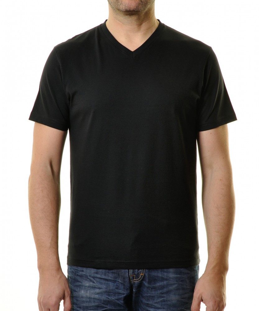 RAGMAN T-Shirt RAGMAN Herren T-Shirt Doppelpack LONG&TALL V-Neck Schwarz