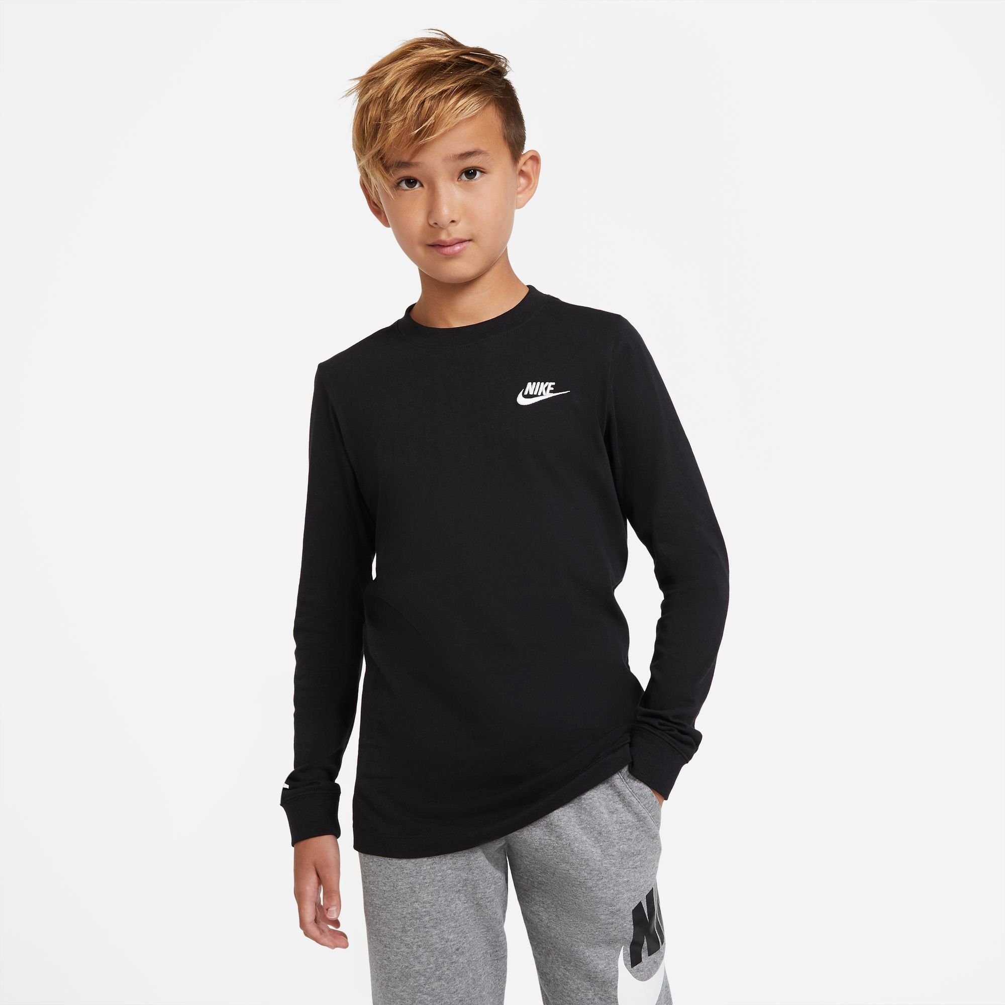 Nike Sportswear Langarmshirt BIG KIDS' (BOYS) LONG-SLEEVE T-SHIRT schwarz | Rundhalsshirts