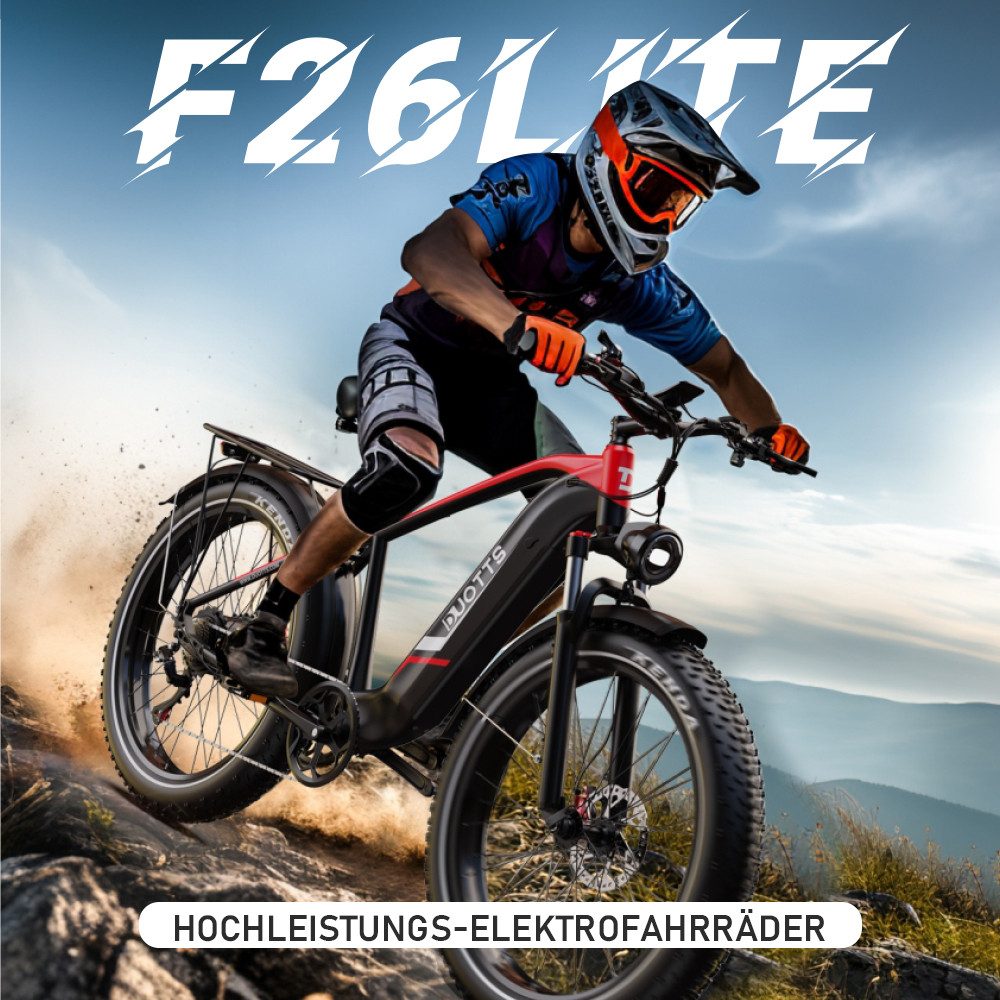 DUOTTS E-Bike Cityrad F26lite Pedelec Damen u. Herren 48V 864Wh 100km 20x4,0 Elektrisches, 7 Gang Shimano Schaltwerk, Kettenschaltung, Heckmotor, 864 Wh, Fat-Tire E-Mountainbike