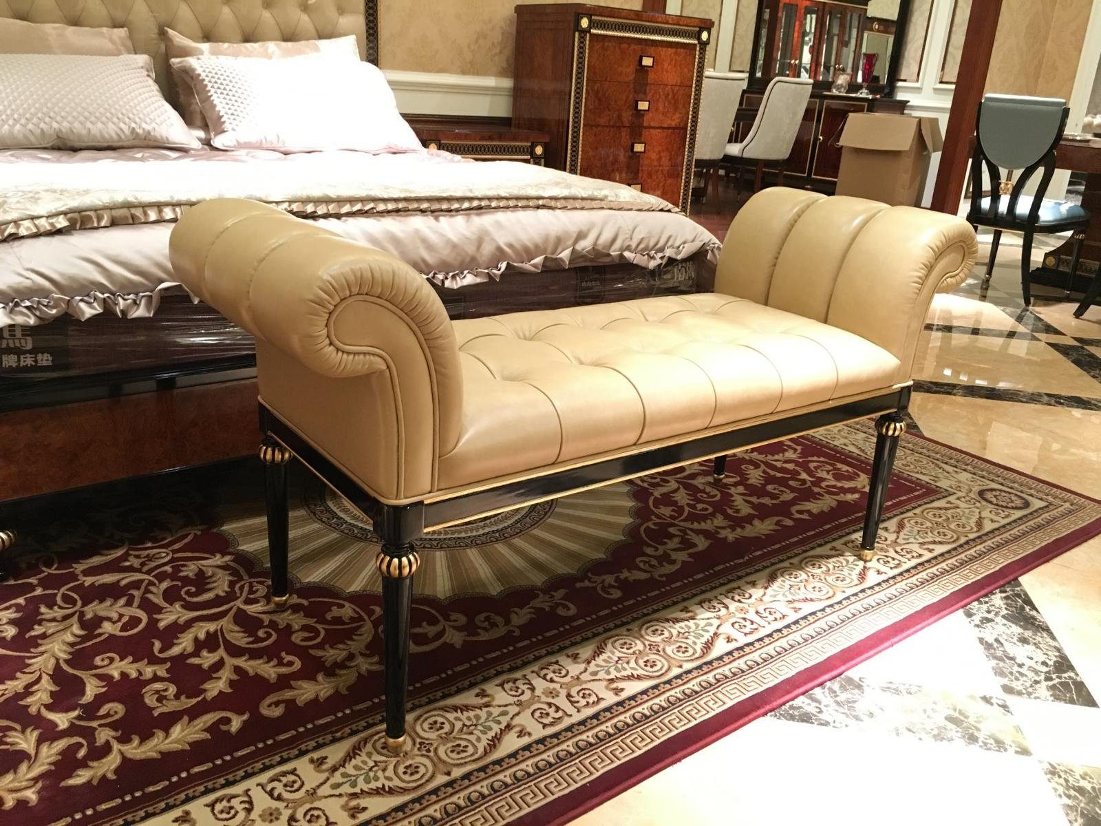 Luxus Luxur Betten JVmoebel Bett, Rokoko Design Doppelbett Bett Barock Ehebett