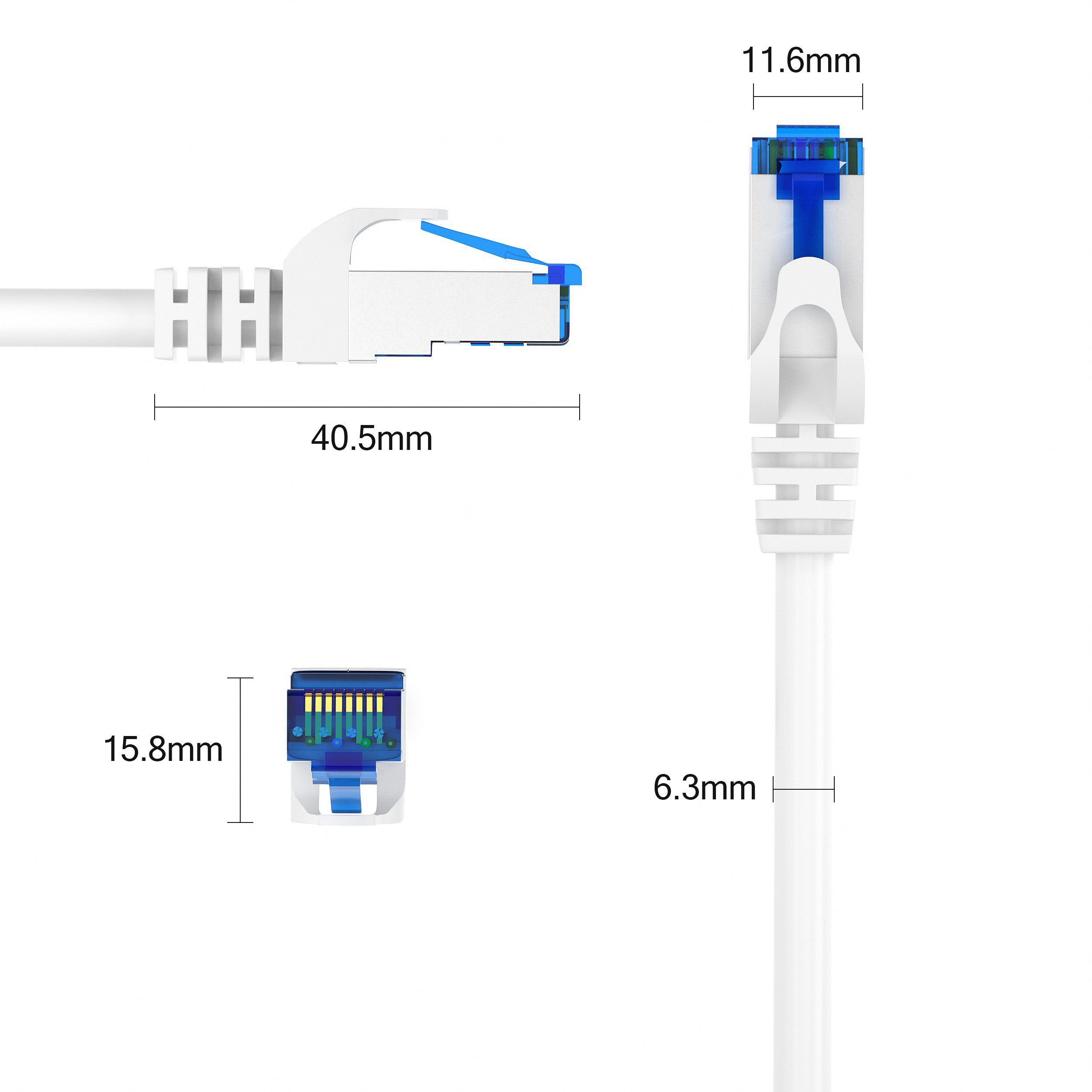 JAMEGA CAT 7 Patchkabel Ethernet RJ45 Netzwerkkabel Rohkabel LAN Kabel LAN-Kabel, CAT.7, RJ-45 Stecker (Ethernet) (50 cm)
