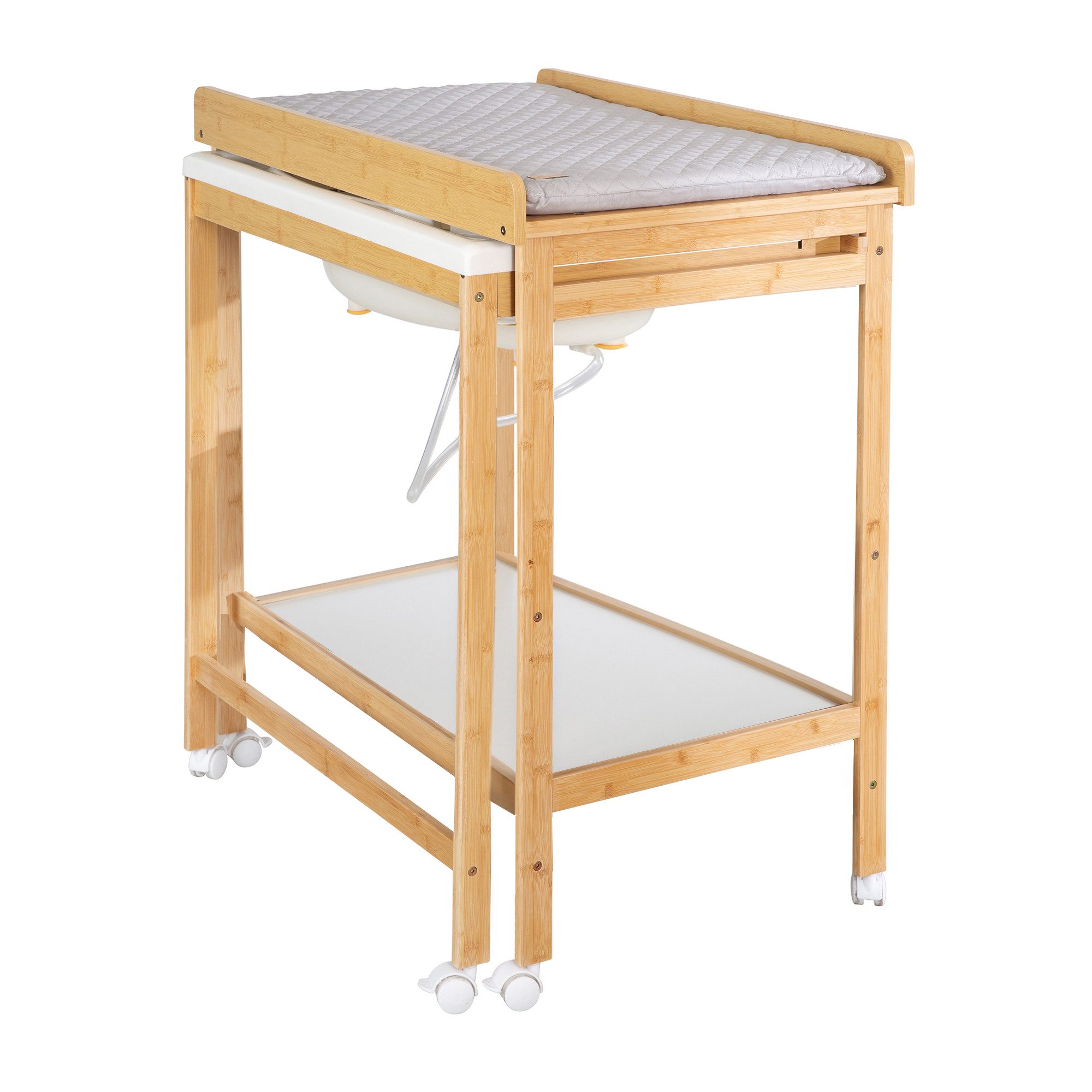 roba® Bade- und Wickelkombination Mobiler Wickeltisch, mit integrierter Badewanne - mit ausziehbarer Wickelfläche