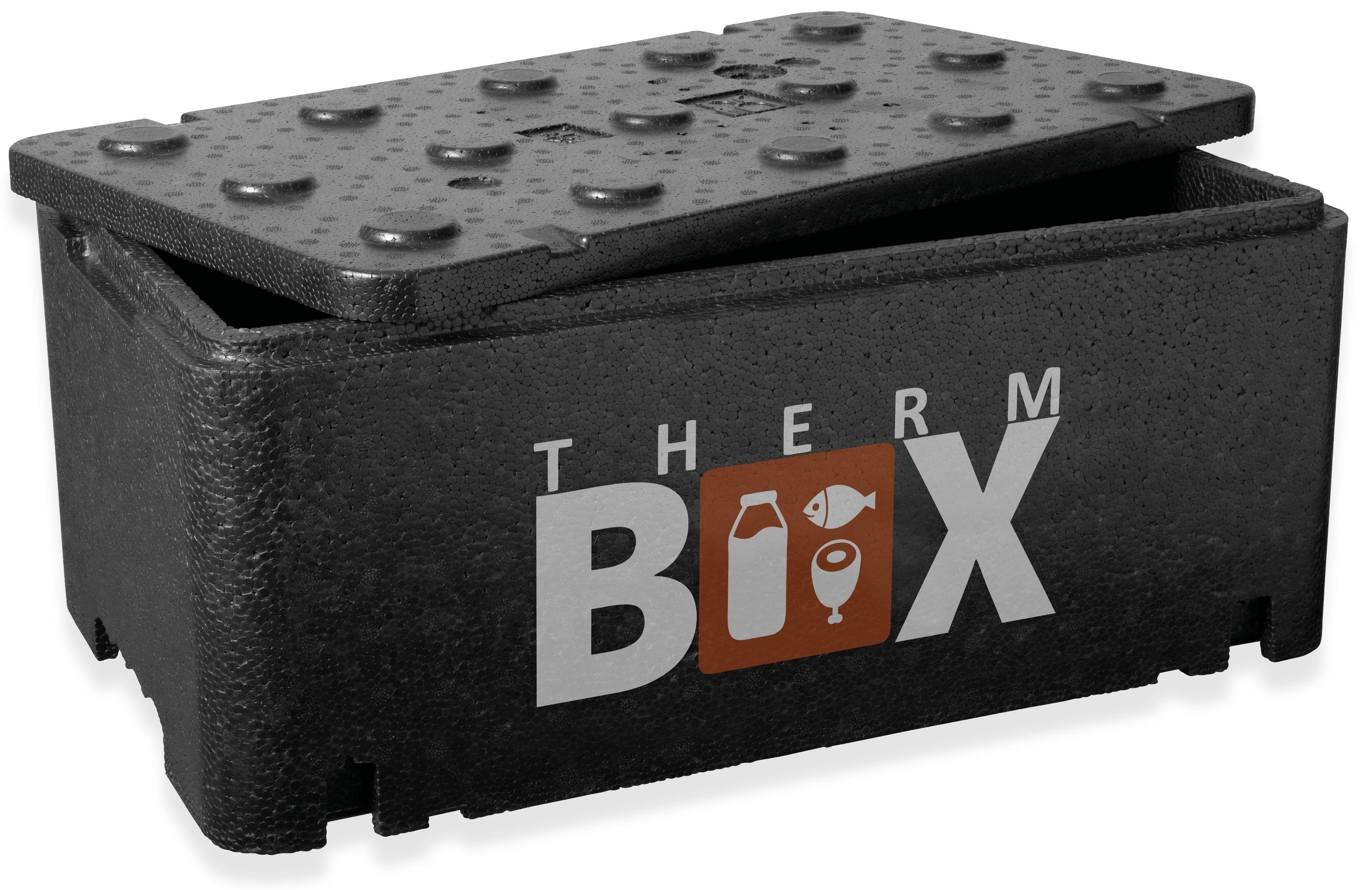 Thermobehälter Box mit THERM-BOX Warmhaltebox Deckel Kühlbox Innenmaß: Wiederverwendbar, Karton), 20BL 45,7x25,8x17cm (0-tlg., Thermobox 20L Styroporbox Styropor-Piocelan, Isolierbox Profibox im