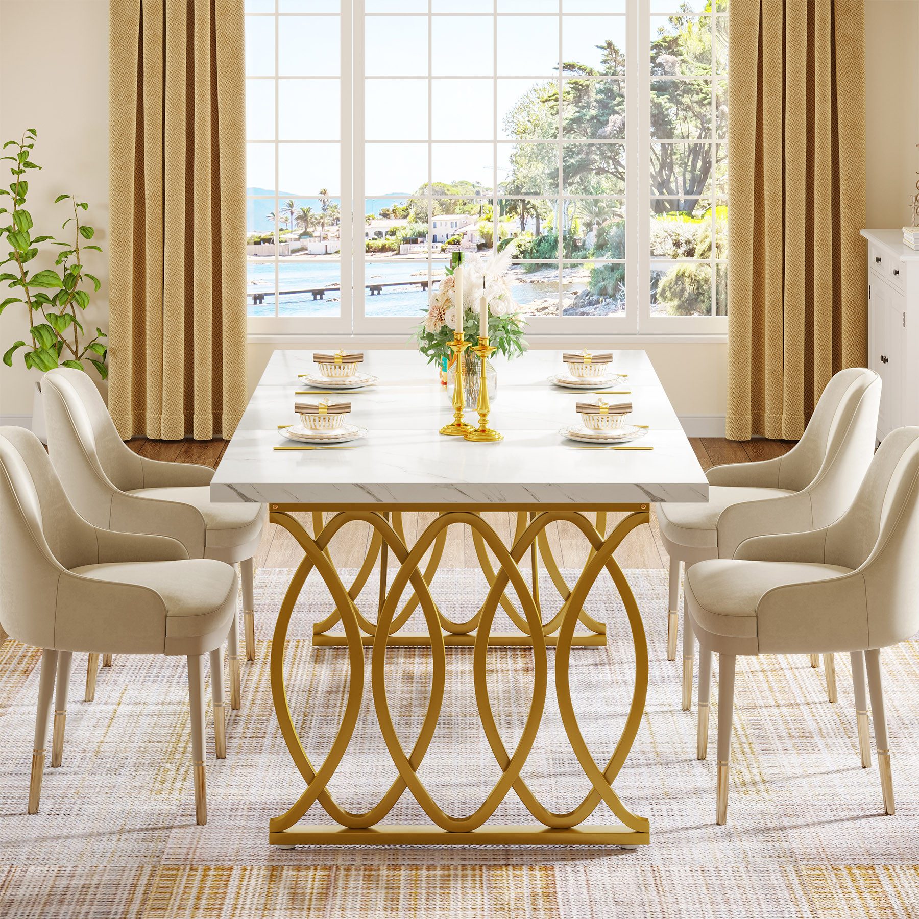 Tribesigns Esstisch Moderner Esstisch für 6 Personen, 160 x 80 cm, Rechteck günstig online kaufen