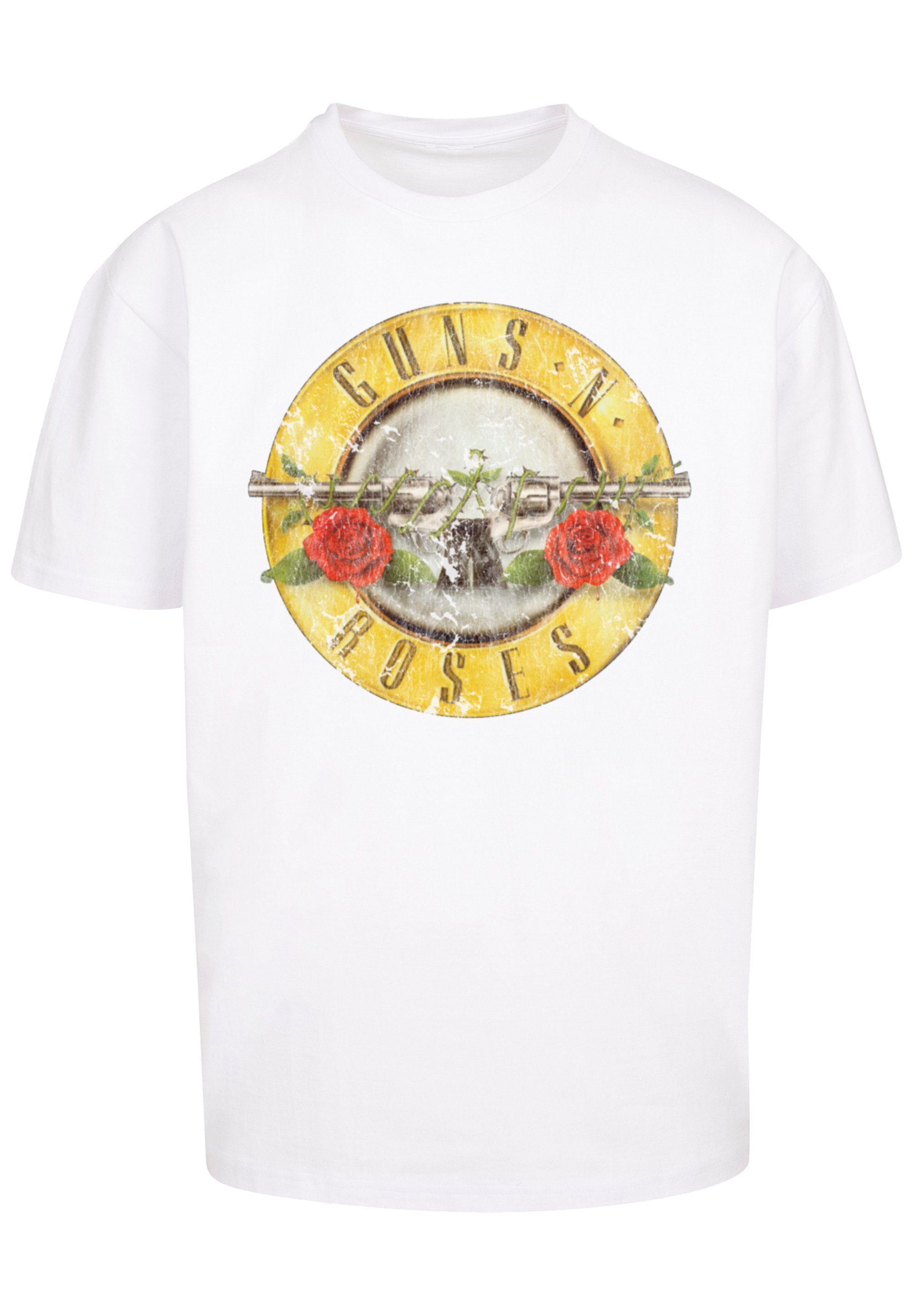 F4NT4STIC T-Shirt Black PLUS Print Vintage weiß 'n' Guns Roses SIZE Logo Classic