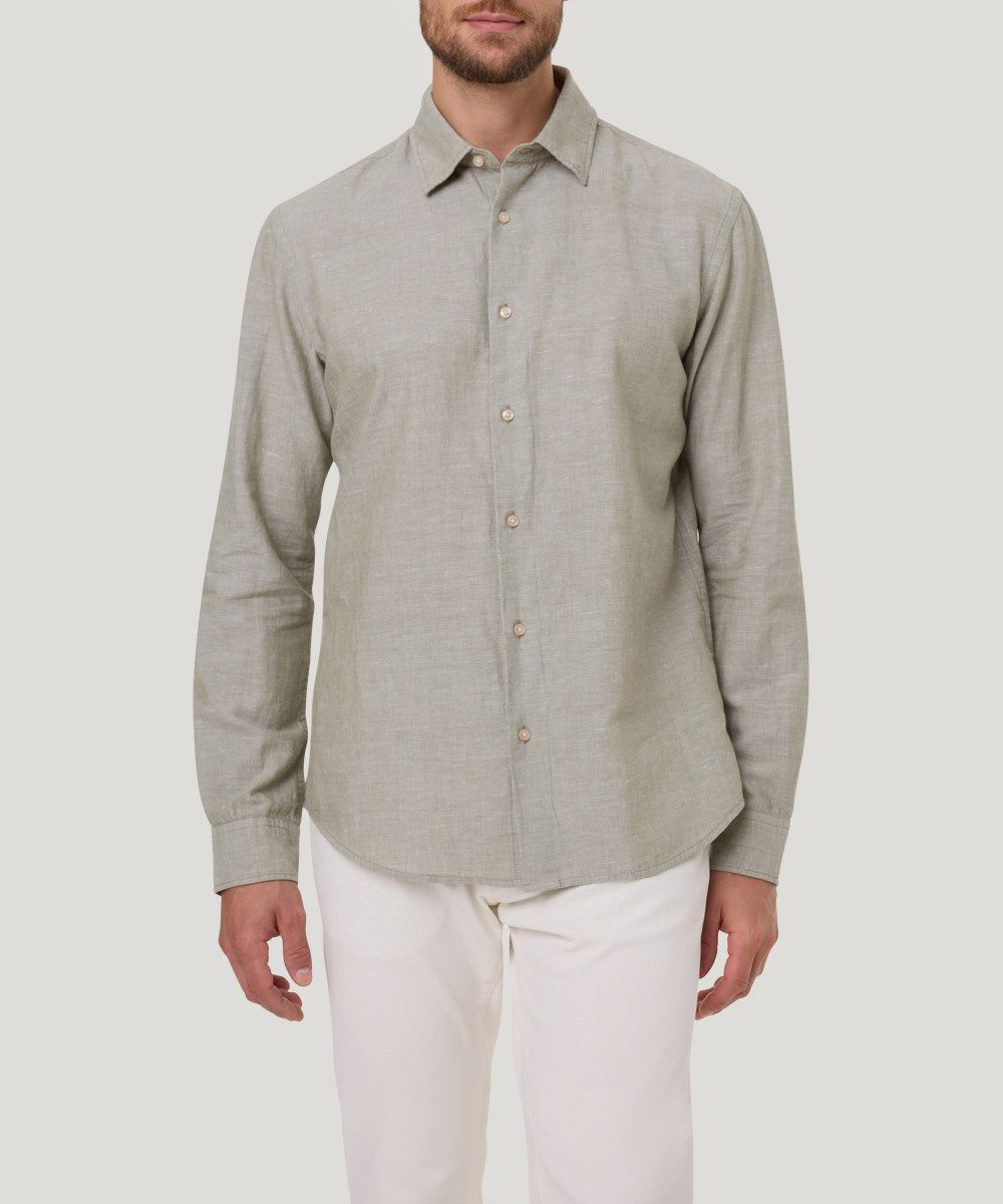 Pierre Cardin Langarmhemd TW 106 mit Leinenstruktur