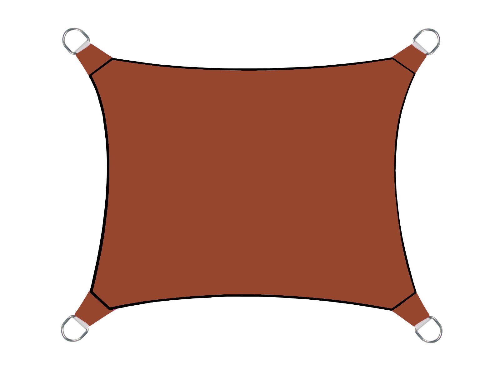 PEREL Sonnensegel, rechteckig 4x3m Viereck Sonnenschutz-Segel Terrassen Balkon & Garten