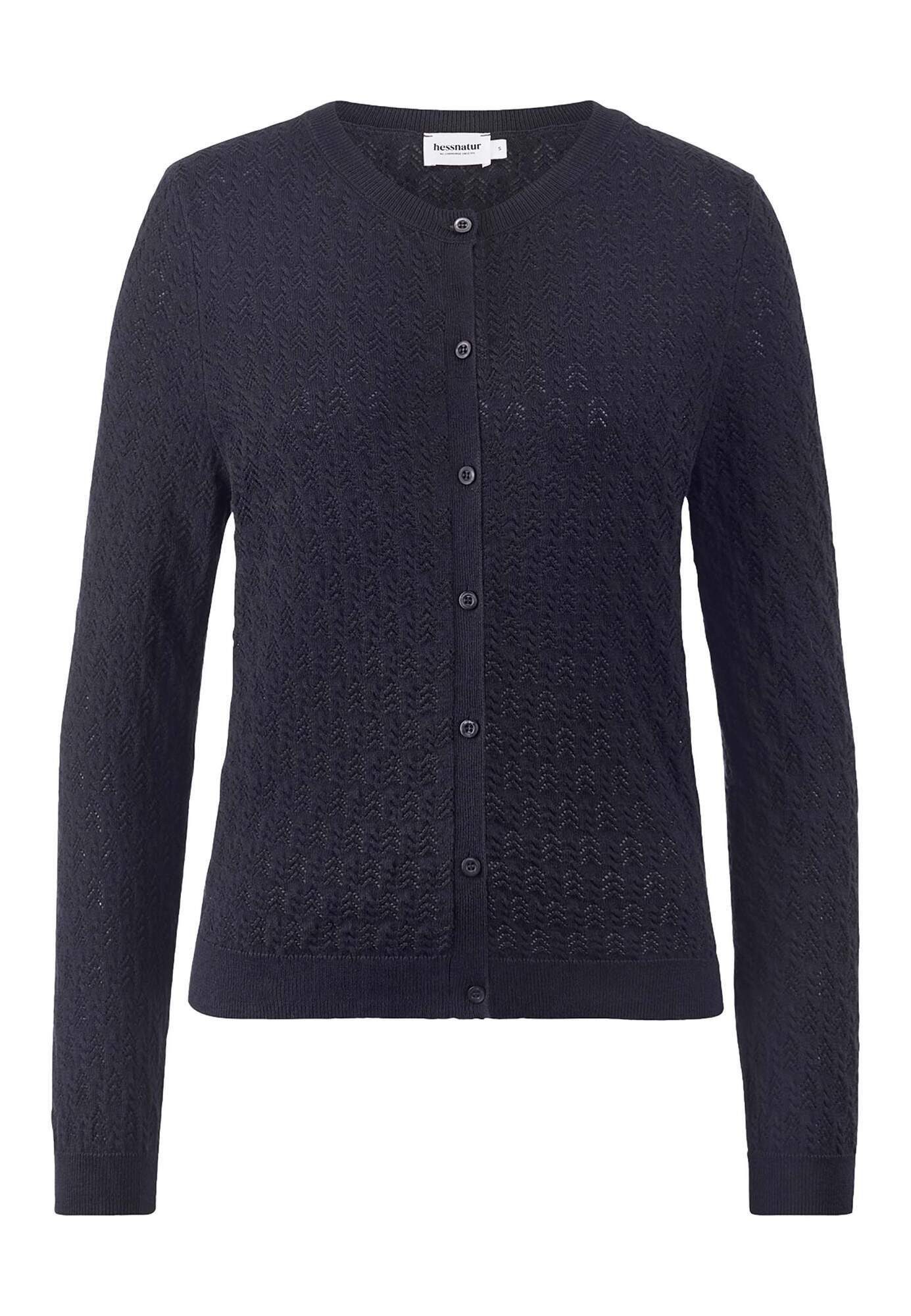 Hessnatur Strickjacke aus Bio-Baumwolle und Schurwolle (1-tlg)