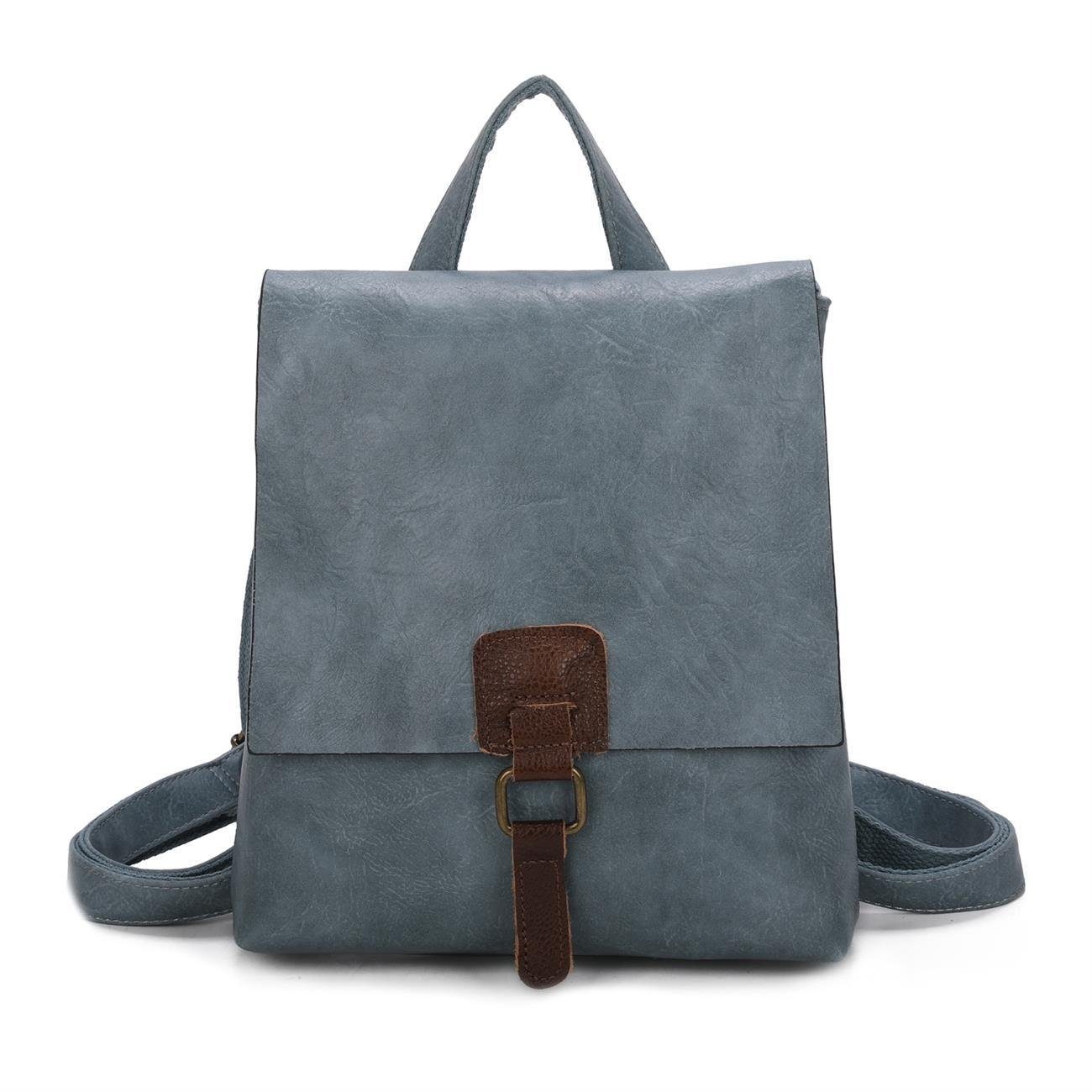 ITALYSHOP24 Rucksack Damen Rucksack Tasche Schultertasche, Vintage Messenger, Crossover als Umhängetasche tragbar