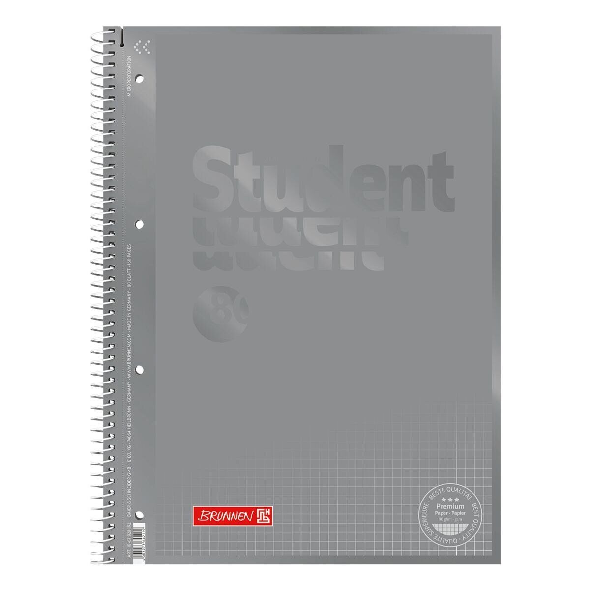 BRUNNEN Collegeblock Student Colour Code, A4, beidseitiger Rand, gelocht, mit Mikroperforation und Ausreißhilfe