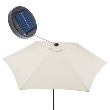 Kingsleeve Sonnenschirm, LED Beleuchtung Solarbetrieben Neigbar Wasserabweisend