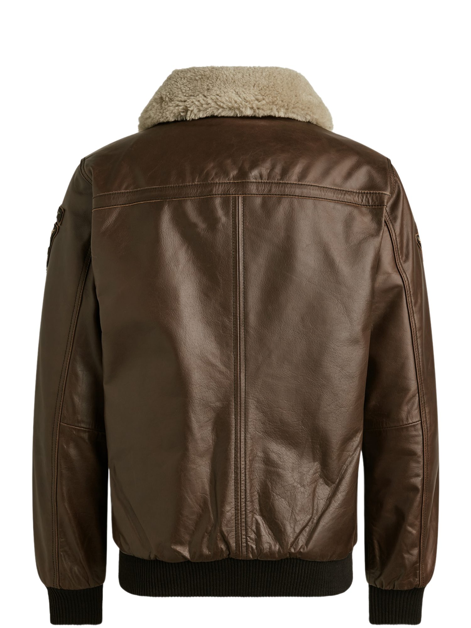 PME LEGEND Lederjacke braun,Outdoor,Leder,Unifarben,Umlegekragen,Lang,Regular Fit