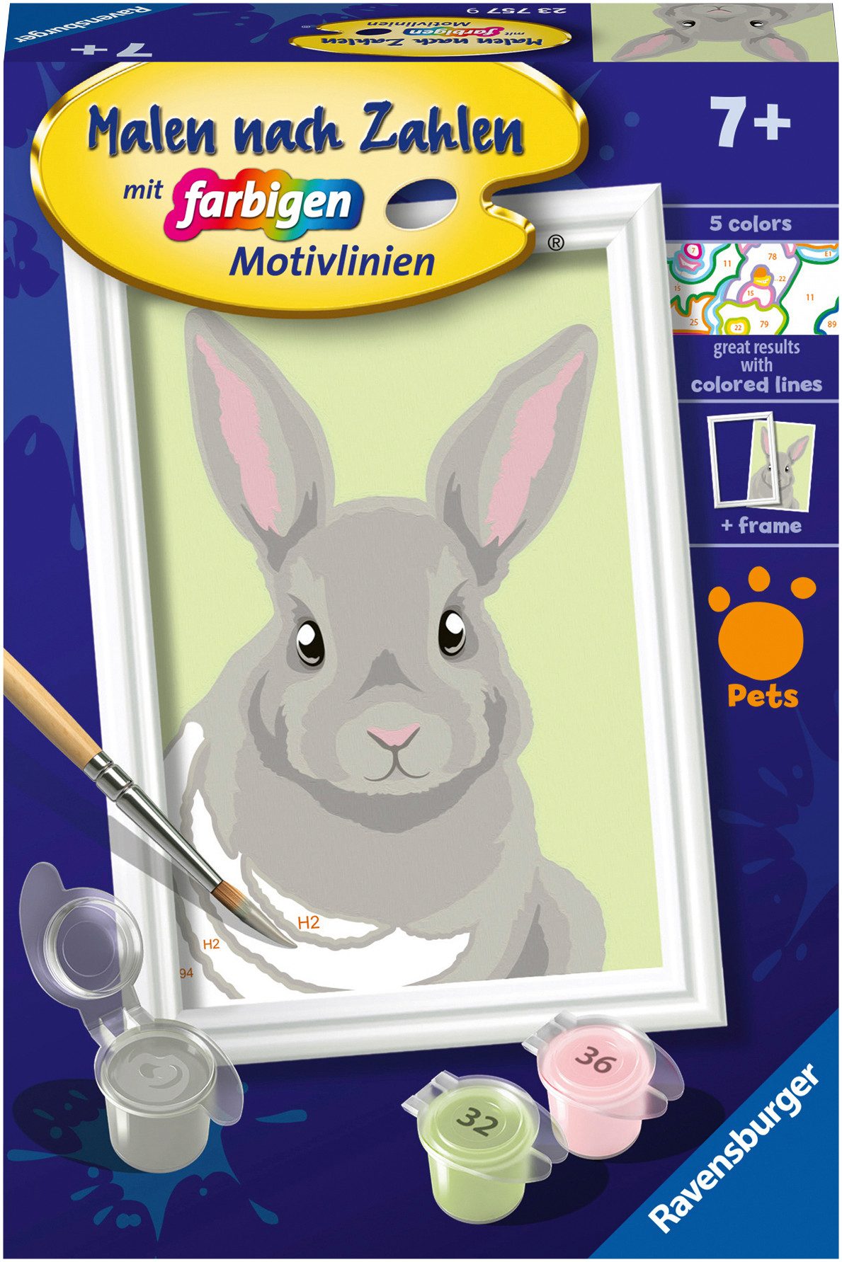 Ravensburger Malen nach Zahlen CreArt, Niedliches Kaninchen, Made in Europe