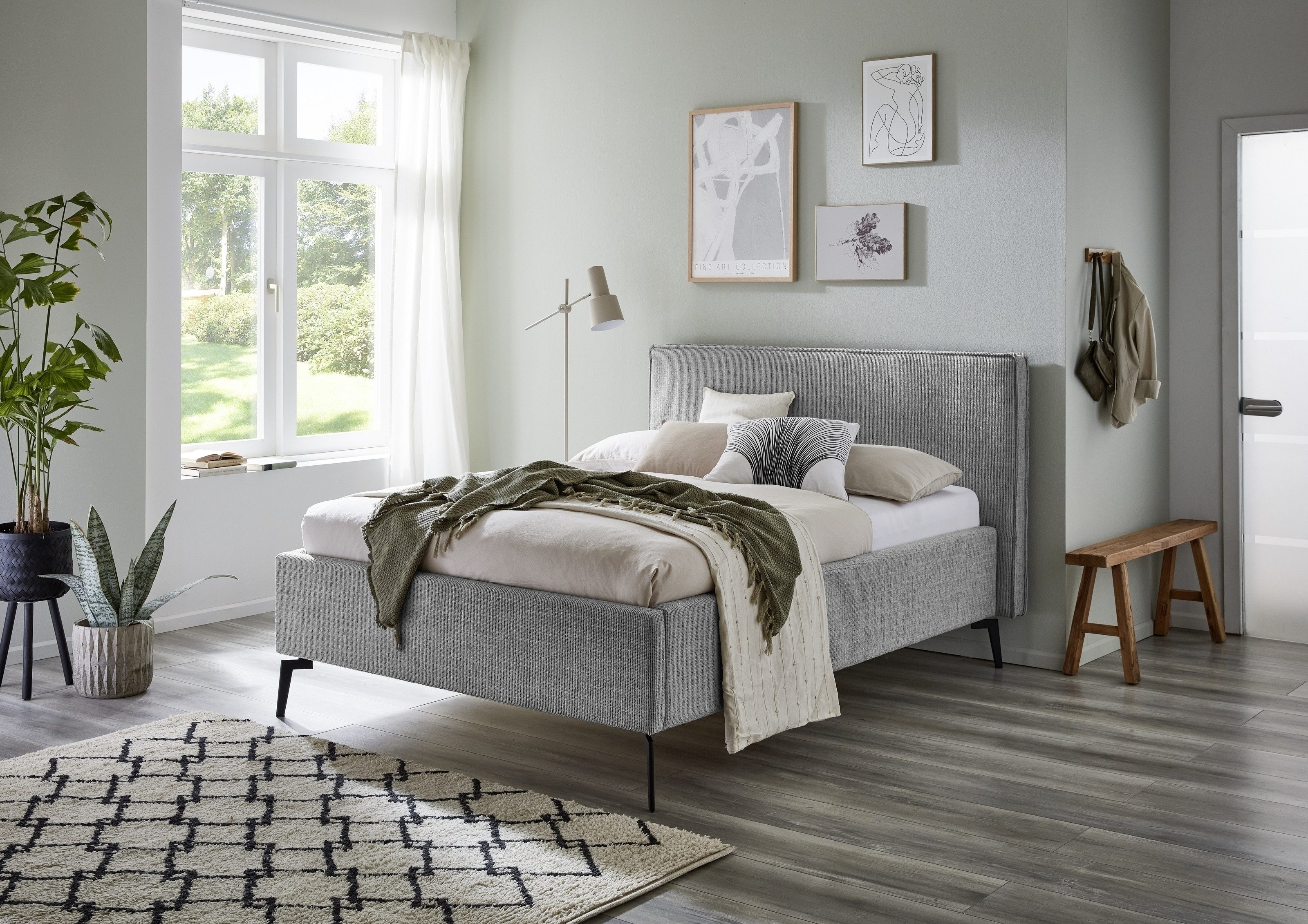 freiraum Polsterbett Riva, Liegefläche 140x200cm, Fog, Stellmaß: 165x112x216cm (BxHxT)