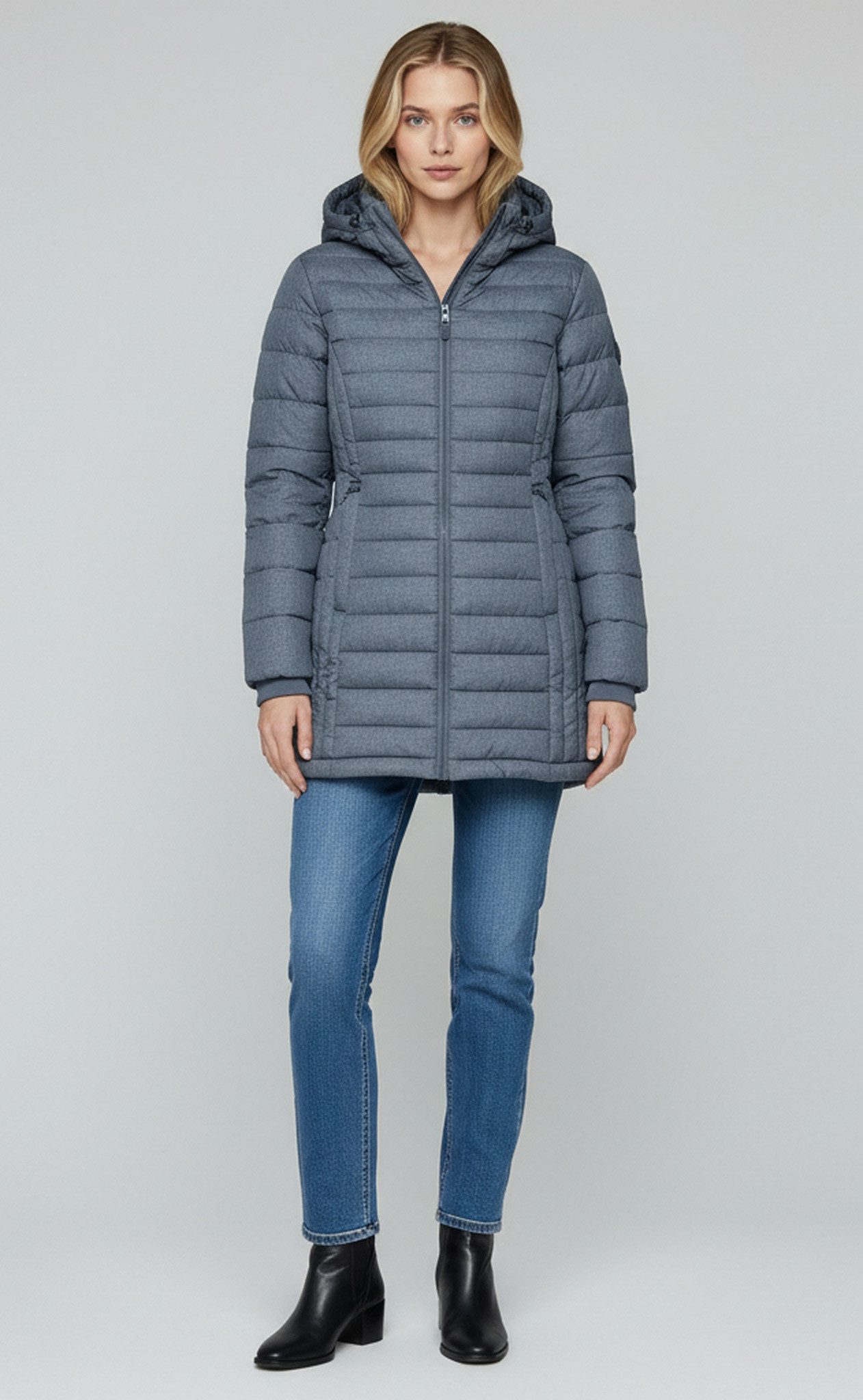 SUBLEVEL Steppjacke Damen Mantel mit Kapuze lange Winter Jacke Langer Parka günstig online kaufen