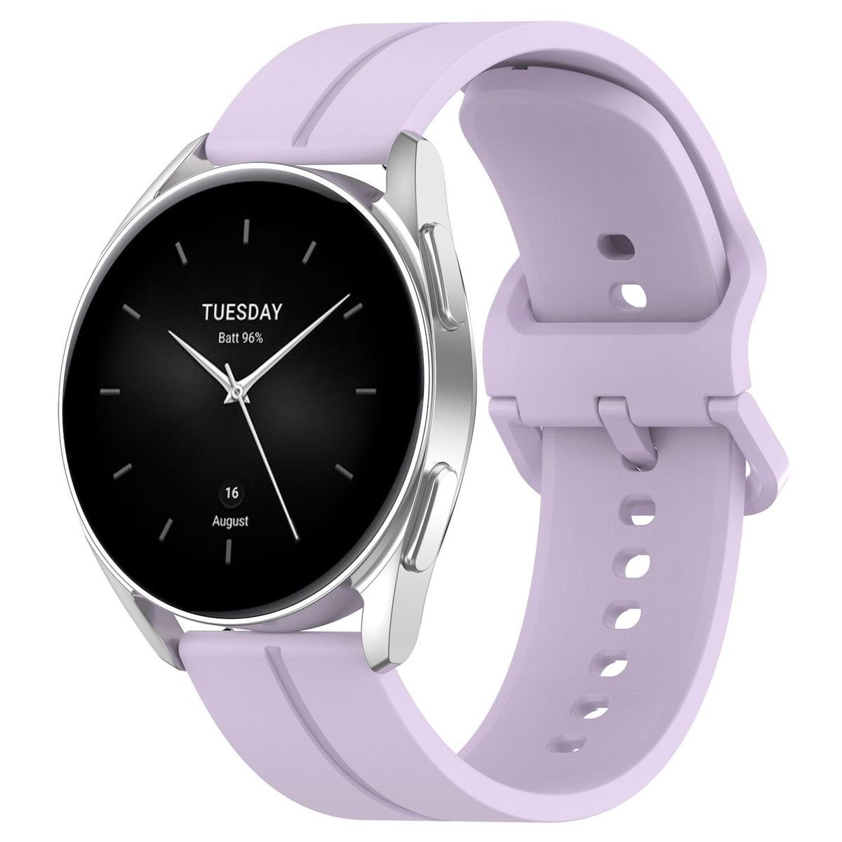 Wigento Smartwatch-Armband Für Xiaomi Watch Pro hochwertiges 2 Silikon Ersatz Lila Armband