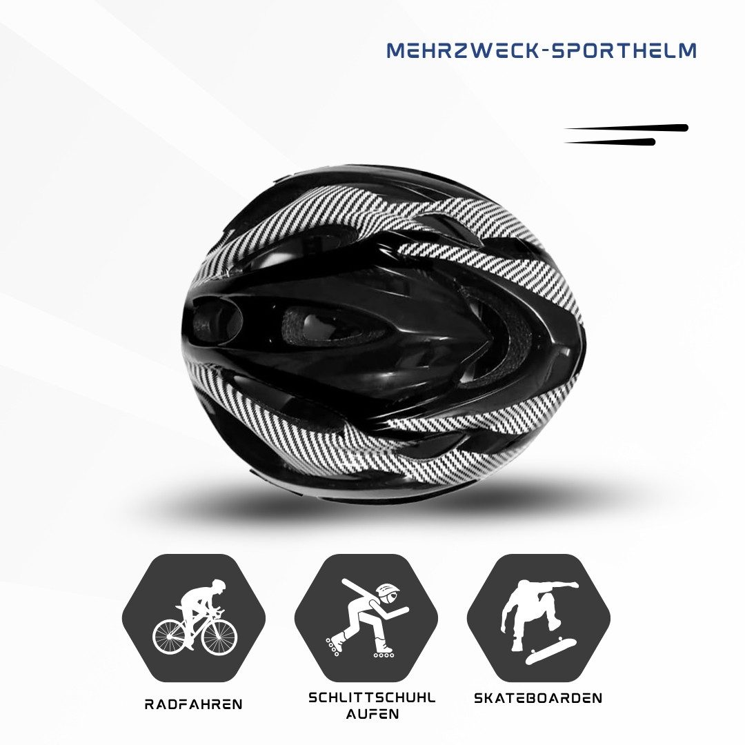 Endless Schutzhelm EL1049 Fahrrad- & Skatehelm – Verstellbar, Belüftet, Carbon Grau (Einzelartikel, 1 Stück), Stoßabsorbierende EPS-Schale – Bild 3 von 5