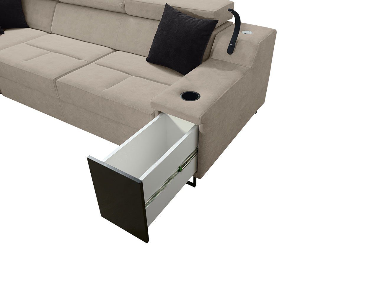 Alicante 2951 2951 Uttario Einstellbare + + Velvet Barfach, Schlaffunktion, und VII, Lampe Ecksofa MIRJAN24 Bettkasten Kopfstützen, Uttario Velvet Velvet Uttario mit 2954 USB-Anschluss,