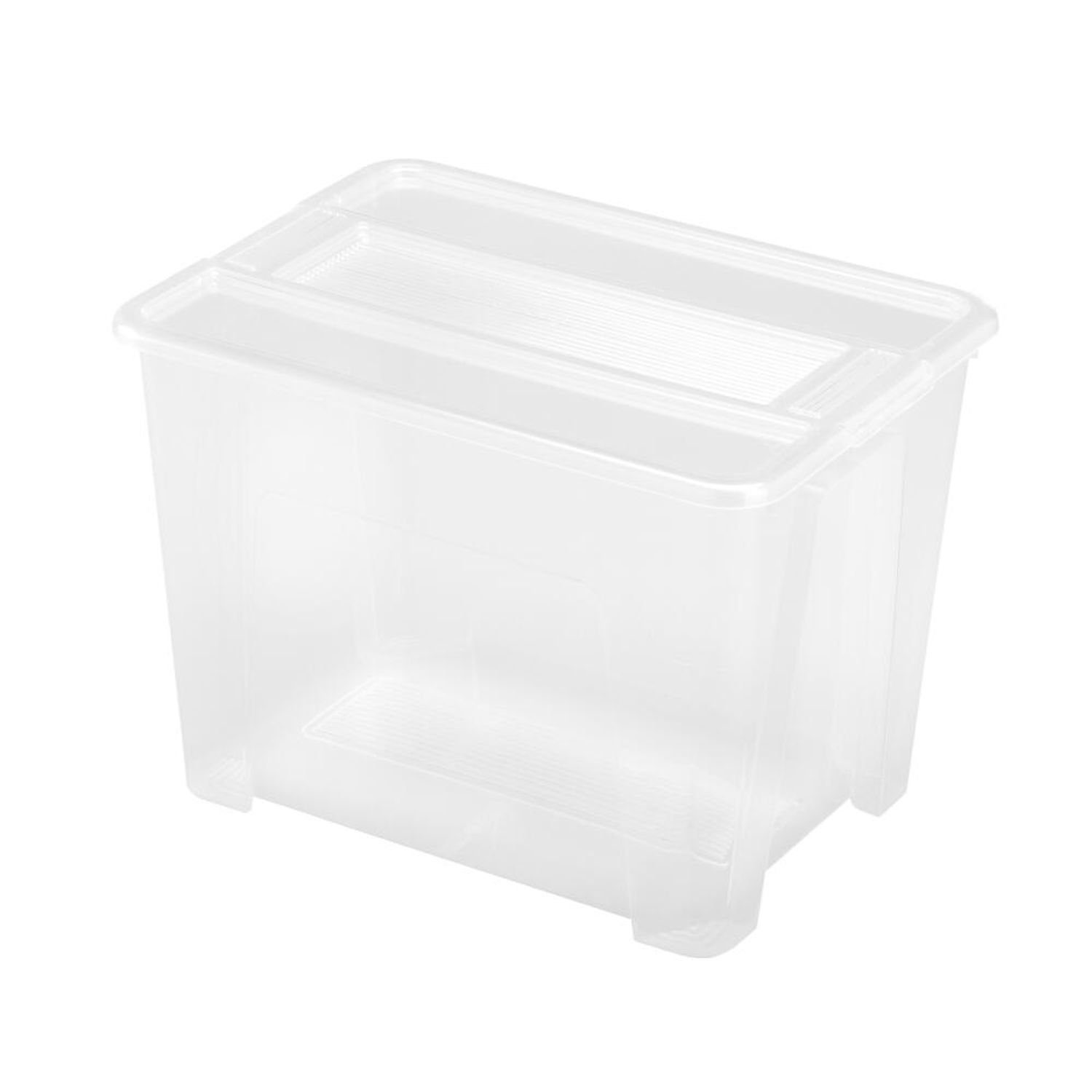 Aufbewahrungsbox 8x TEX Box 21L 38x28x27cm Transparent Deckel Aufbewahrung Spielzeugkis