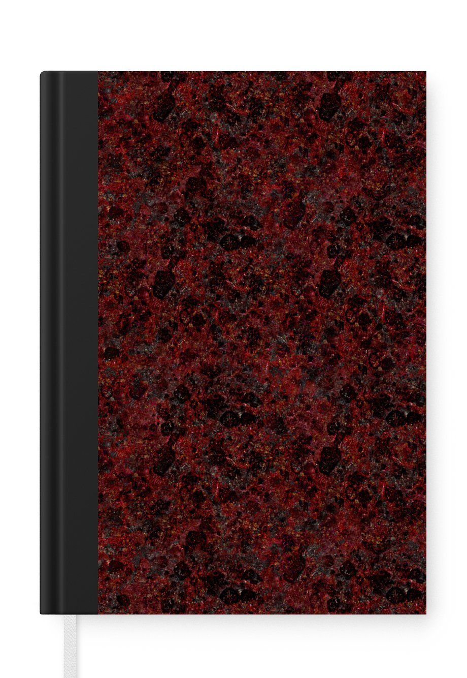 MuchoWow Notizbuch Granit - Muster - Rost - Rot, Journal, Merkzettel, Tagebuch, Notizheft, A5, 98 Seiten, Haushaltsbuch